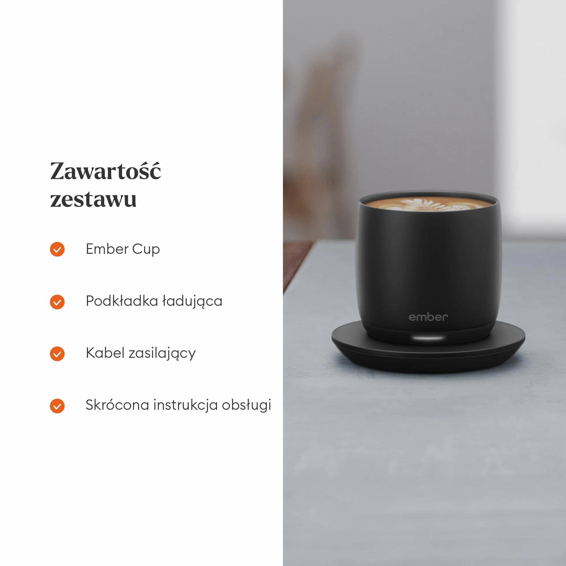 Kubek z regulacją temperatury Ember Cup – ogrzewany kubek do kawy 178 ml z wyświetlaczem LED, możliwość ponownego ładowania, obsługa przez aplikację, czas działania akumulatora: 1,5 h, czarny