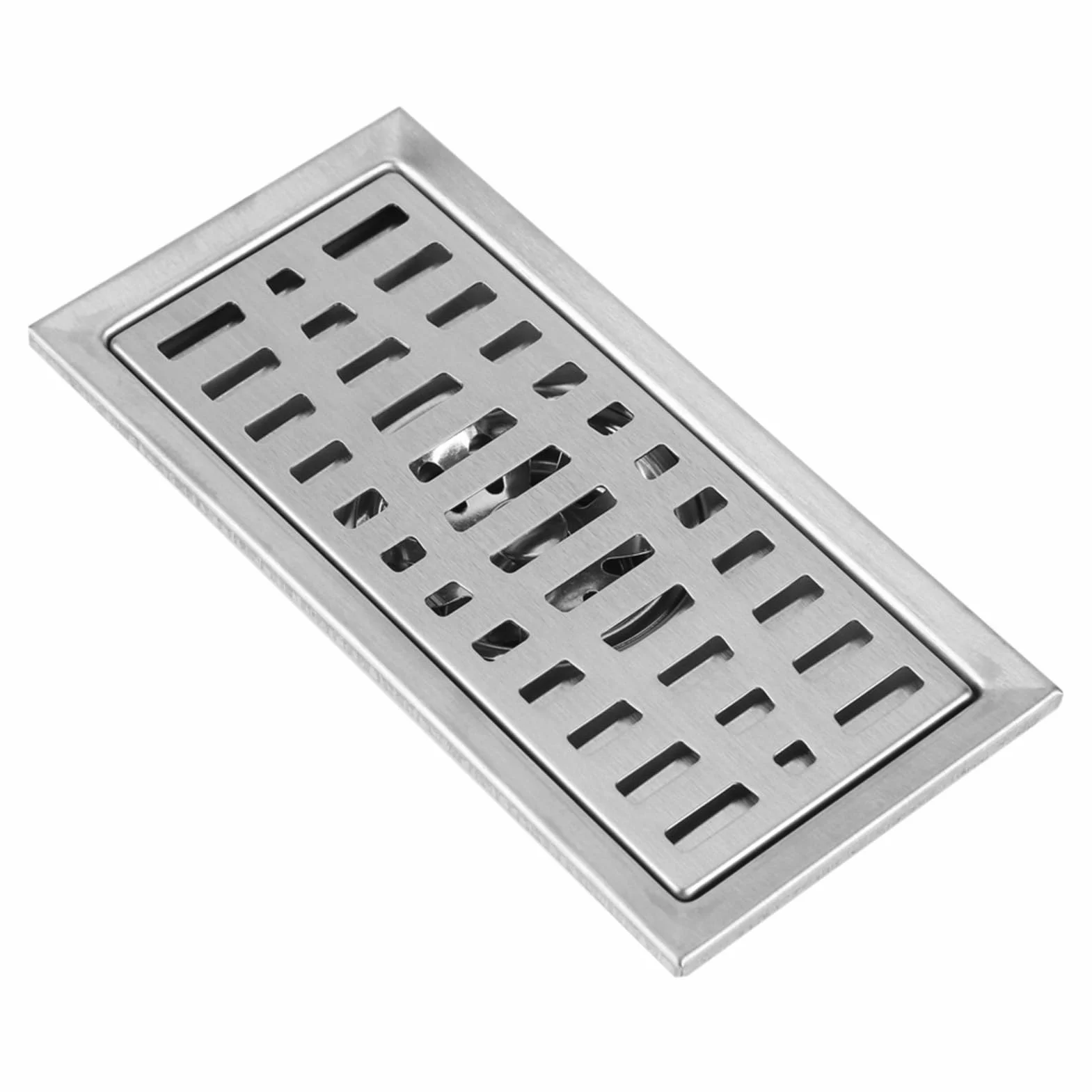 Dra Waste 21×10×5 20x10cm Prostokąt Odpływ Podłogowy ze Stali Nierdzewnej łazienka Prysznic Kuchenny Ruszt Odpływowy