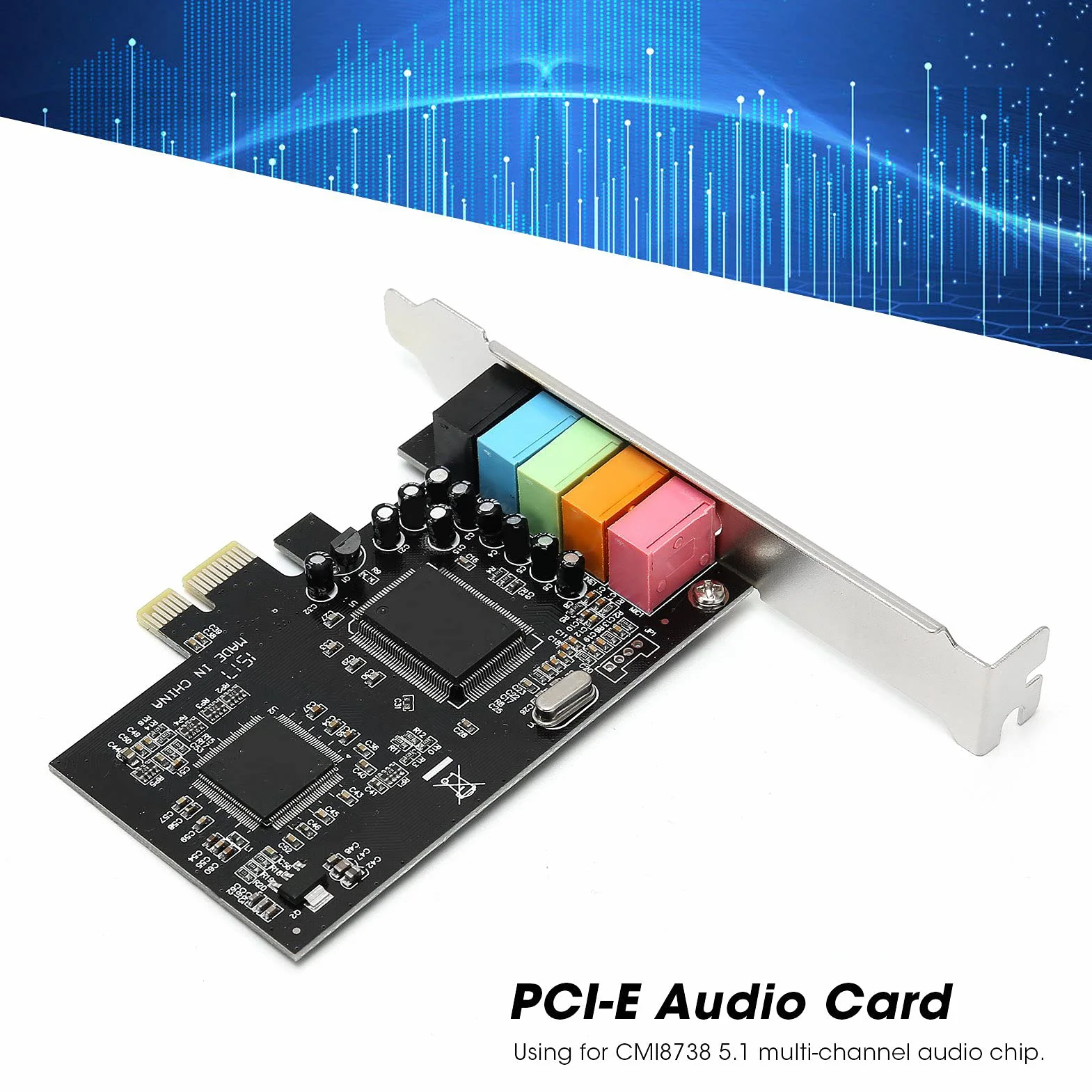 Karta Dźwiękowa PCIe, Wewnętrzna Karta Dźwiękowa 5.1 dla PC 7/Vista/XP 32/64-bit z Uchwytem Niskoprofilowym, Karta Dźwiękowa 3D Stereo PCI-e