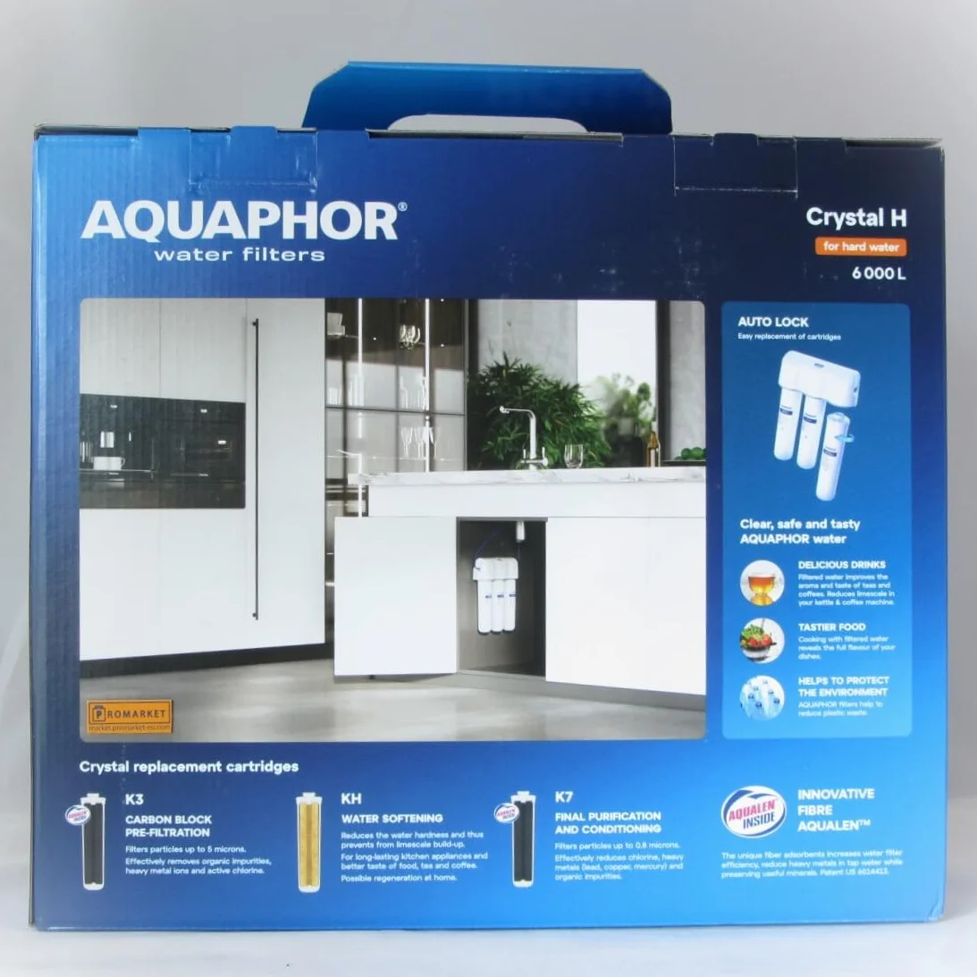 AQUAPHOR System filtrowania wody Crystal H z filtrem K3, K7, KH do twardej wody.