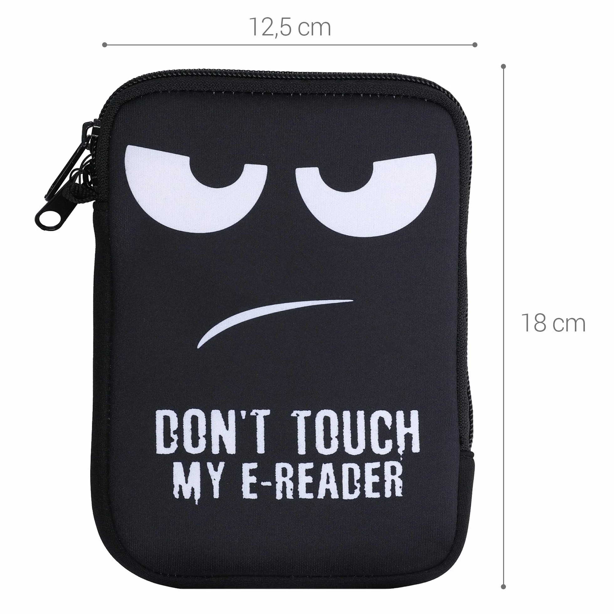 kwmobile pokrowiec ochronny do czytnika e-czytników - Etui ochronne 17 x 12 x 2 cm do neoprenowego e-czytnika - biało-czarne