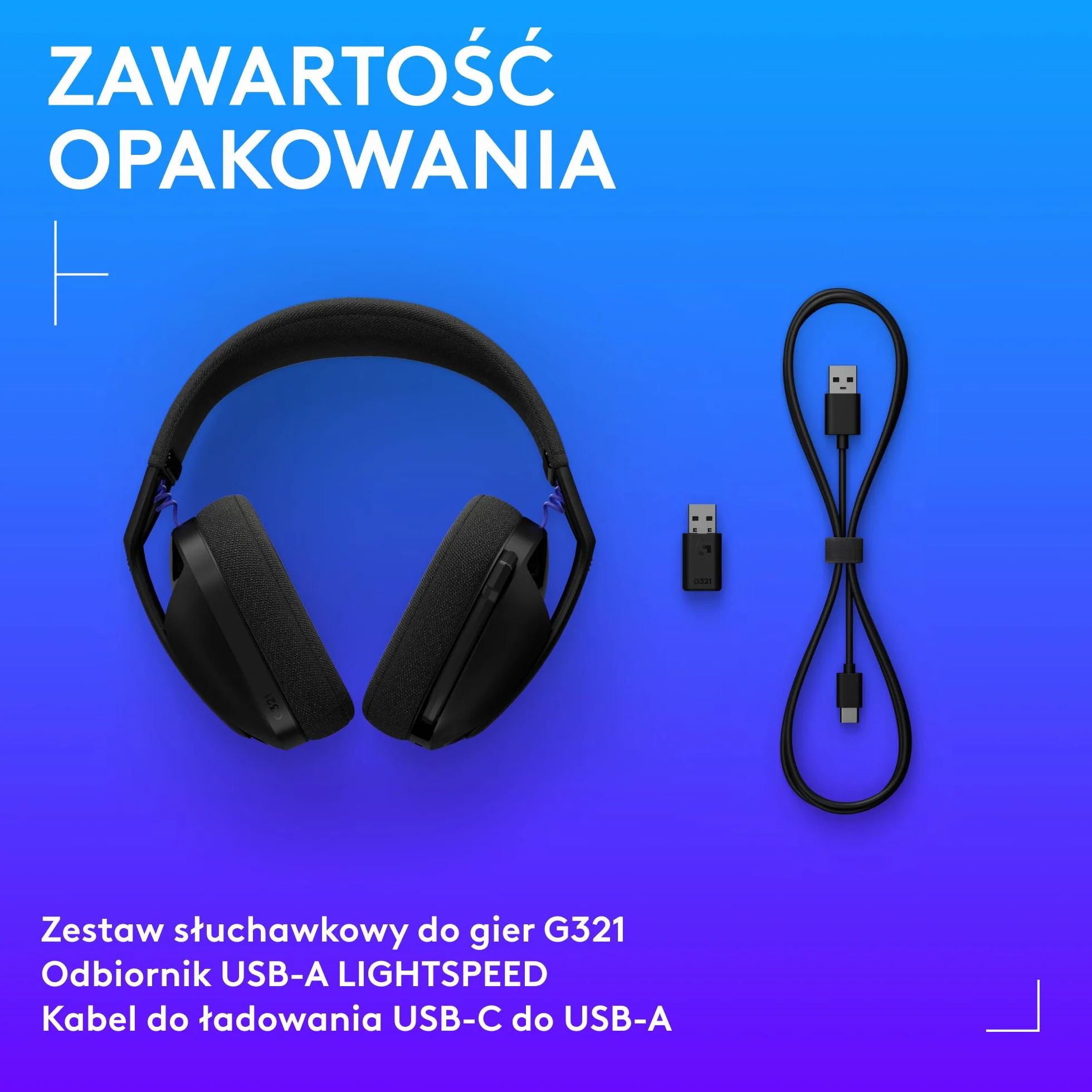 Logitech G G321 LIGHTSPEED bezprzewodowy zestaw słuchawkowy do gier Bluetooth, mikrofon na wysięgniku 16 kHz, PC, PS4, PS5, Nintendo Switch – Czarny