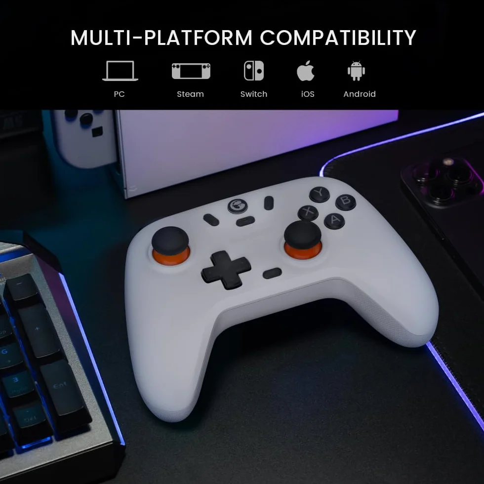 GameSir Nova Lite Wireless Controller – 2.4G & Bluetooth Gamepad for Windows PC, iPhone, Android, Switch & Steam Deck – Hall Effect Triggers, Turbo Function, Rumble Vibration (Ash Gray)
