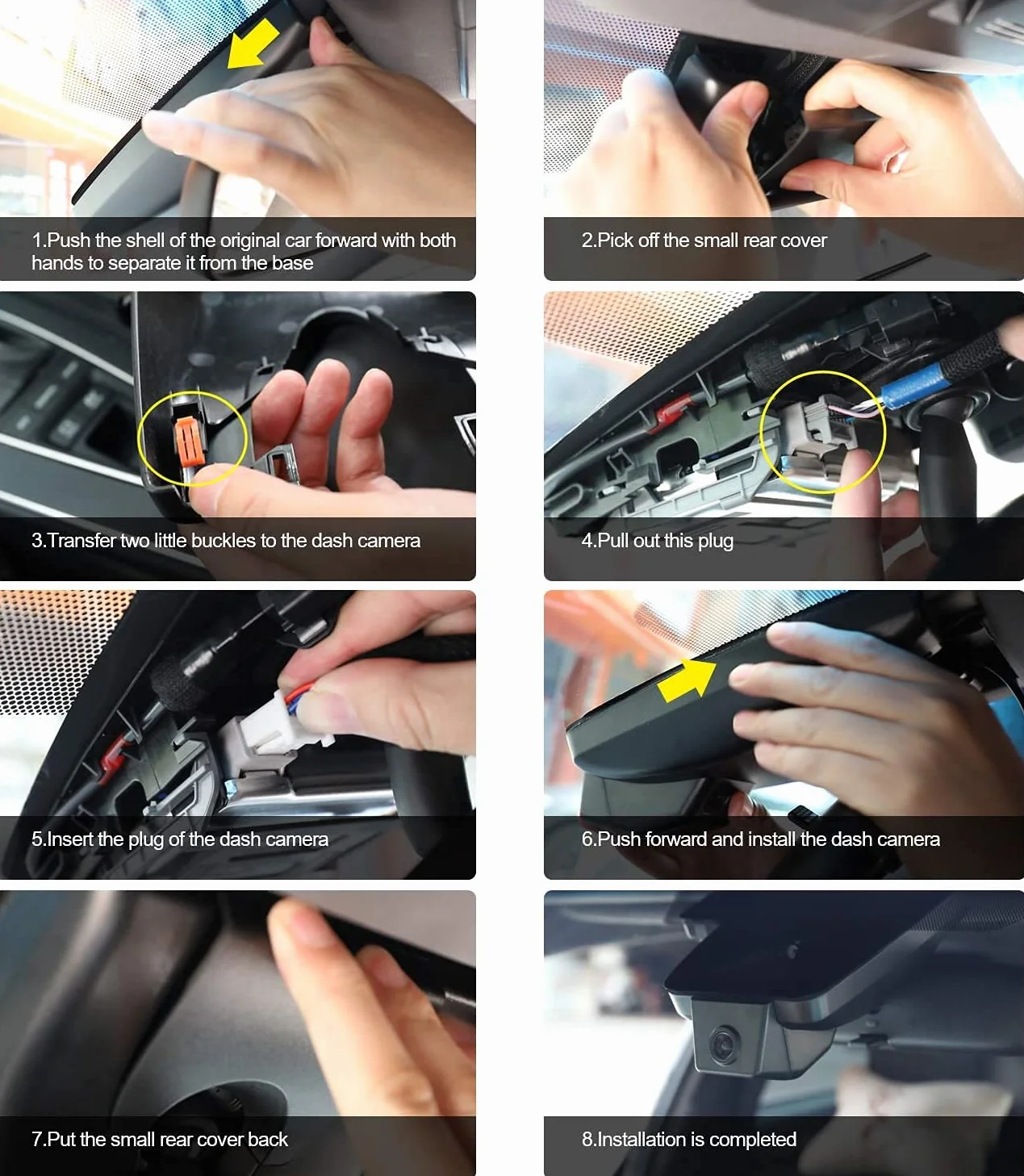 FITCAMX Dashcam kompatybilny z Toyota C-HR 2021-2022 (Model B), dedykowaną kamerą samochodową 4K, wbudowanym WiFi, WDR Night Vision, nagrywaniem w pętli, z kartą pamięci 64 GB