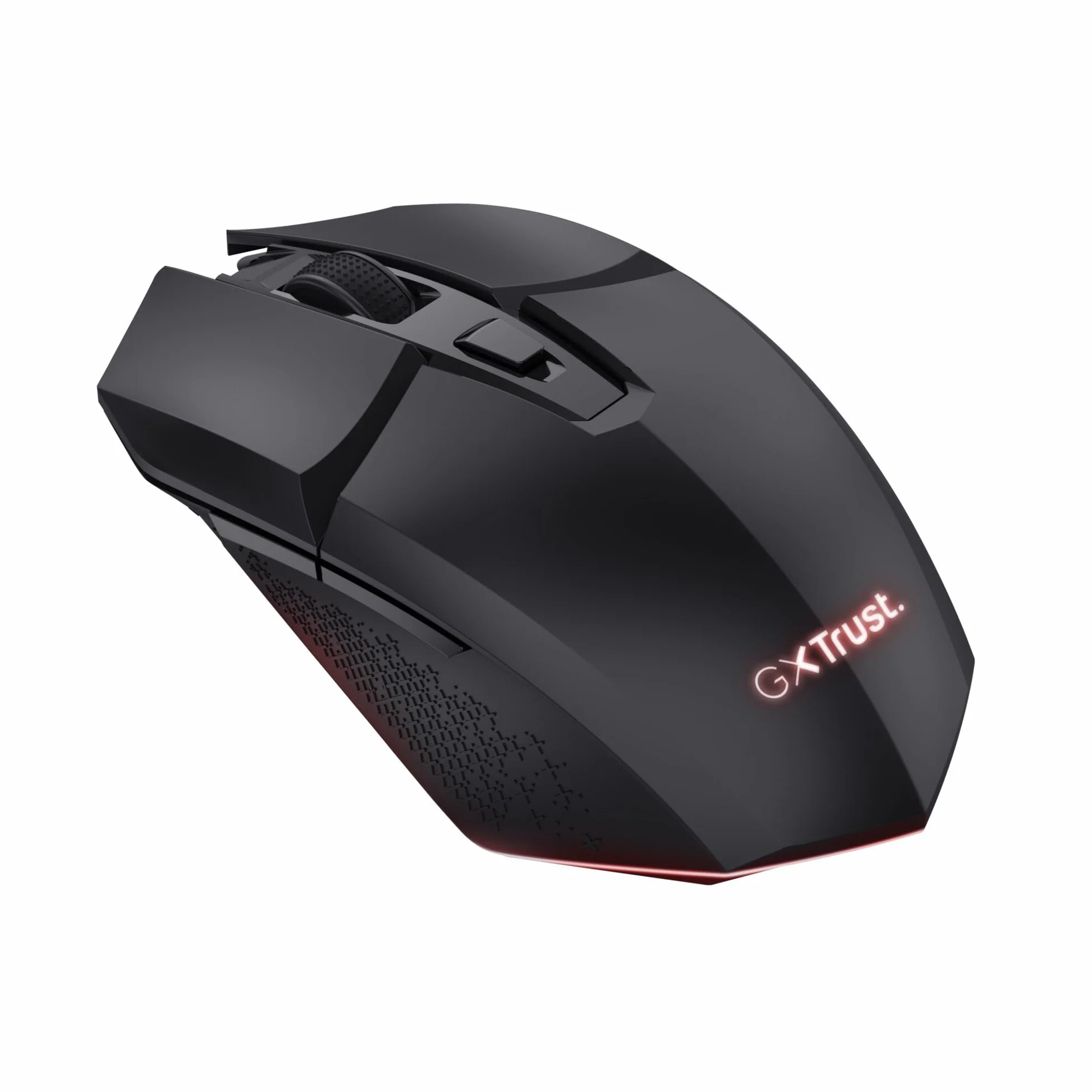 GXTrust 1108 Vylax Bezprzewodowa Mysz Gamingowa, Akumulator 80 Godzin, 800-4800 DPI, Podświetlenie LED, 6 Przycisków, Odbiornik USB, Myszka do gier PC Komputer Laptop Windows, Czarna