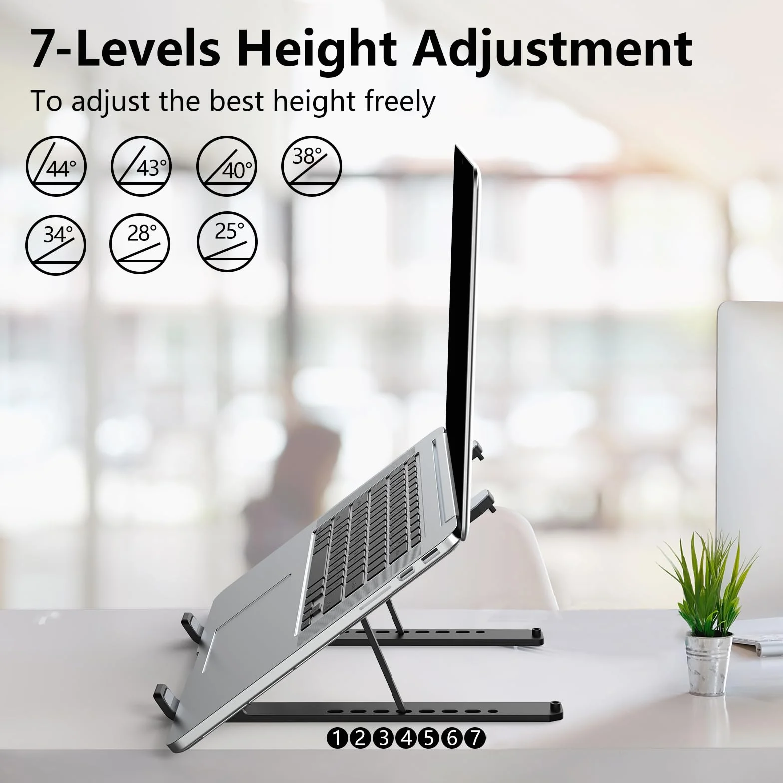 Stojak na Laptopa, Podstawka do Laptopa, Regulowany Laptop Stand ABS+Silikonowy, Składany Przenośny Uchwyt na Laptopa, Wentylowany Chłodzący Stojak na Notebooka do Laptopów 10–15,6 Cala, Tablet