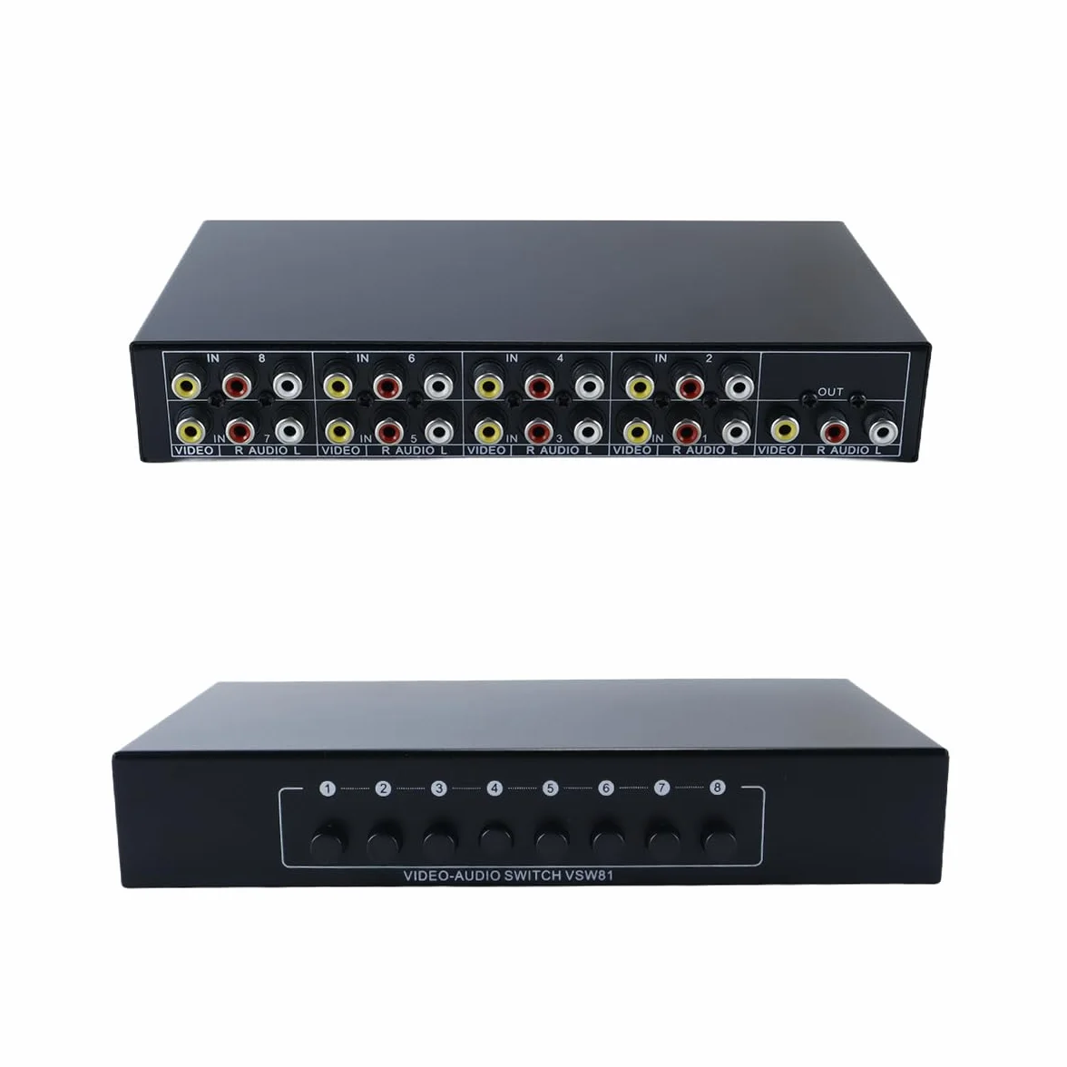 8 portów AV Switch Box 8 w 1 Out AV Composite Switcher Splitter do HDTV LCD DVD Konsole do gier