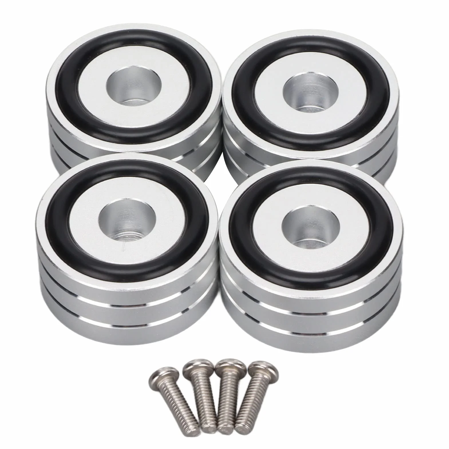 Głośnik Kolce Mata Bazowa, 4 szt. SP4010 Izolacja Głośnika ze Stopu Aluminium Spike Stojak na nóżkę do Wzmacniacza DAC Rejestrator Miernika (40x20mm/1,57x0,78 cala) (Srebro)
