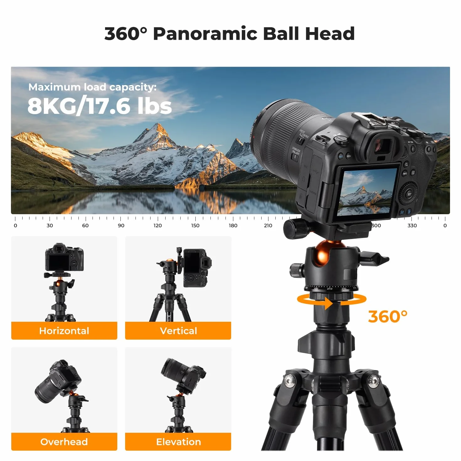 K&F Concept K234A0 statyw do aparatu z ramieniem wysięgnikowym, 163 cm statyw do telefonu komórkowego, tripod do podróży, statyw do smartfona z uchwytem na telefon komórkowy, aluminiowy statyw