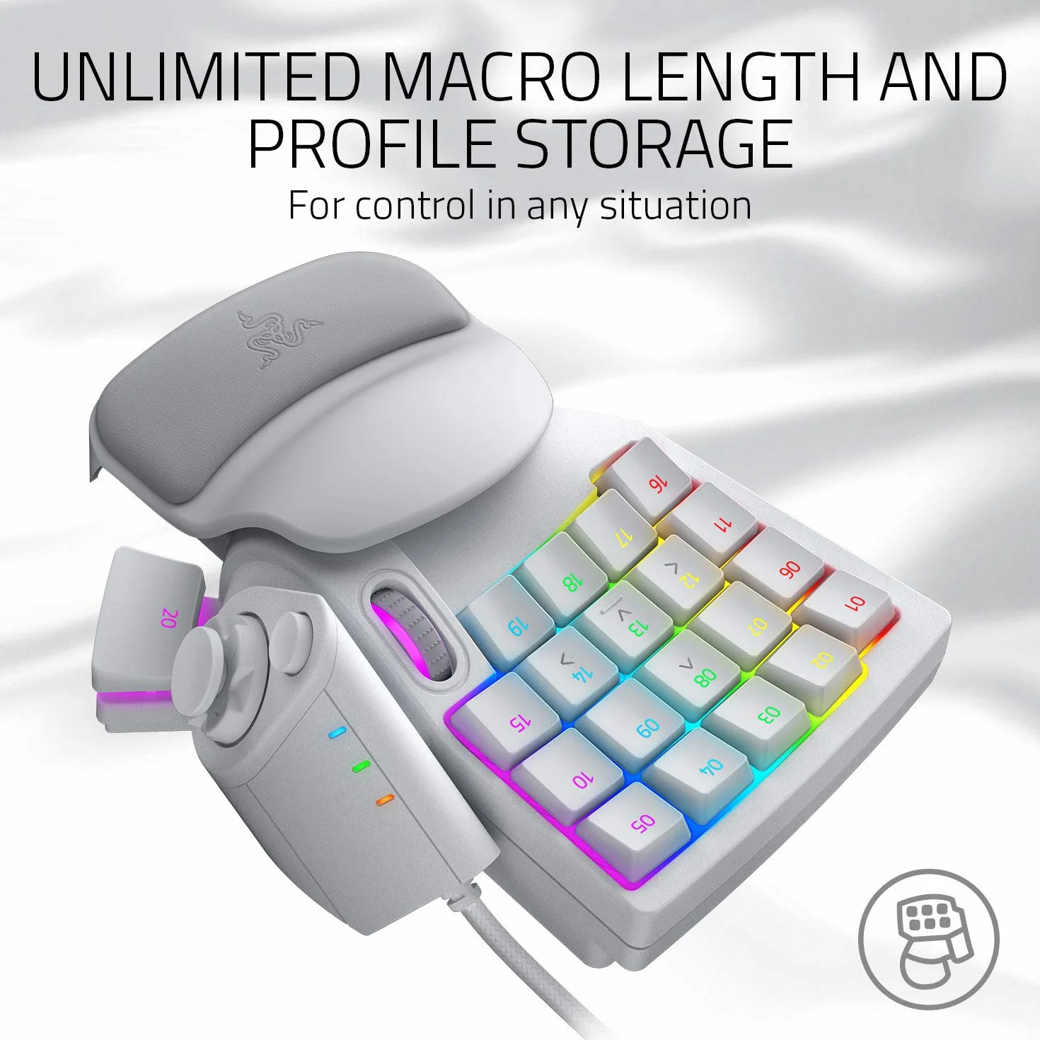 Razer Tartarus Pro Gaming Keypad z analogowo-optycznymi przyciskami, 32 programowalne przyciski, Mercury