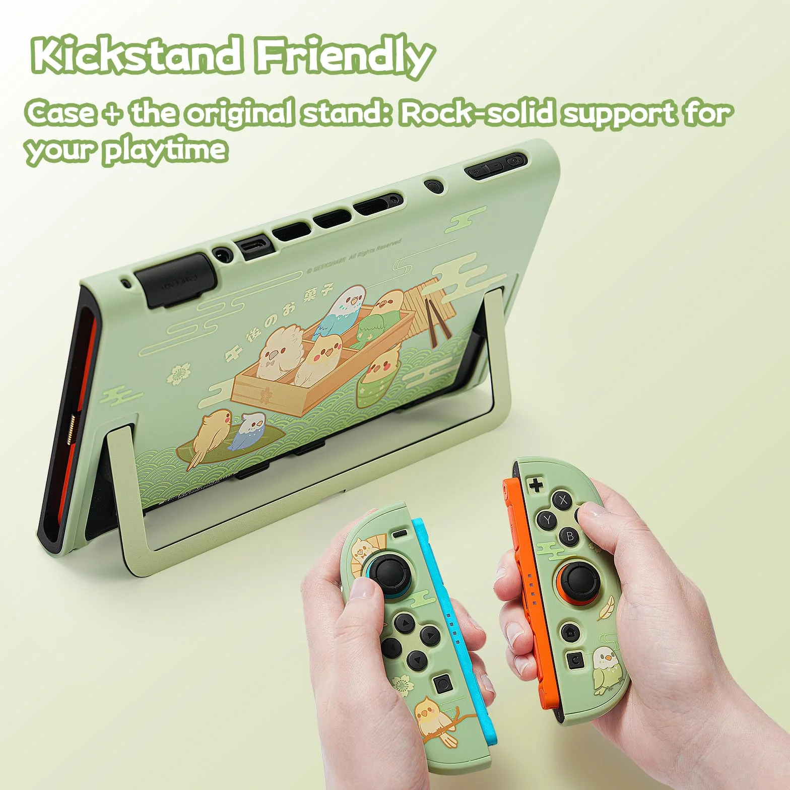 GeekShare Etui ochronne dla Switch 2, PC Slim Dockable Skin Cover - Little Parrots