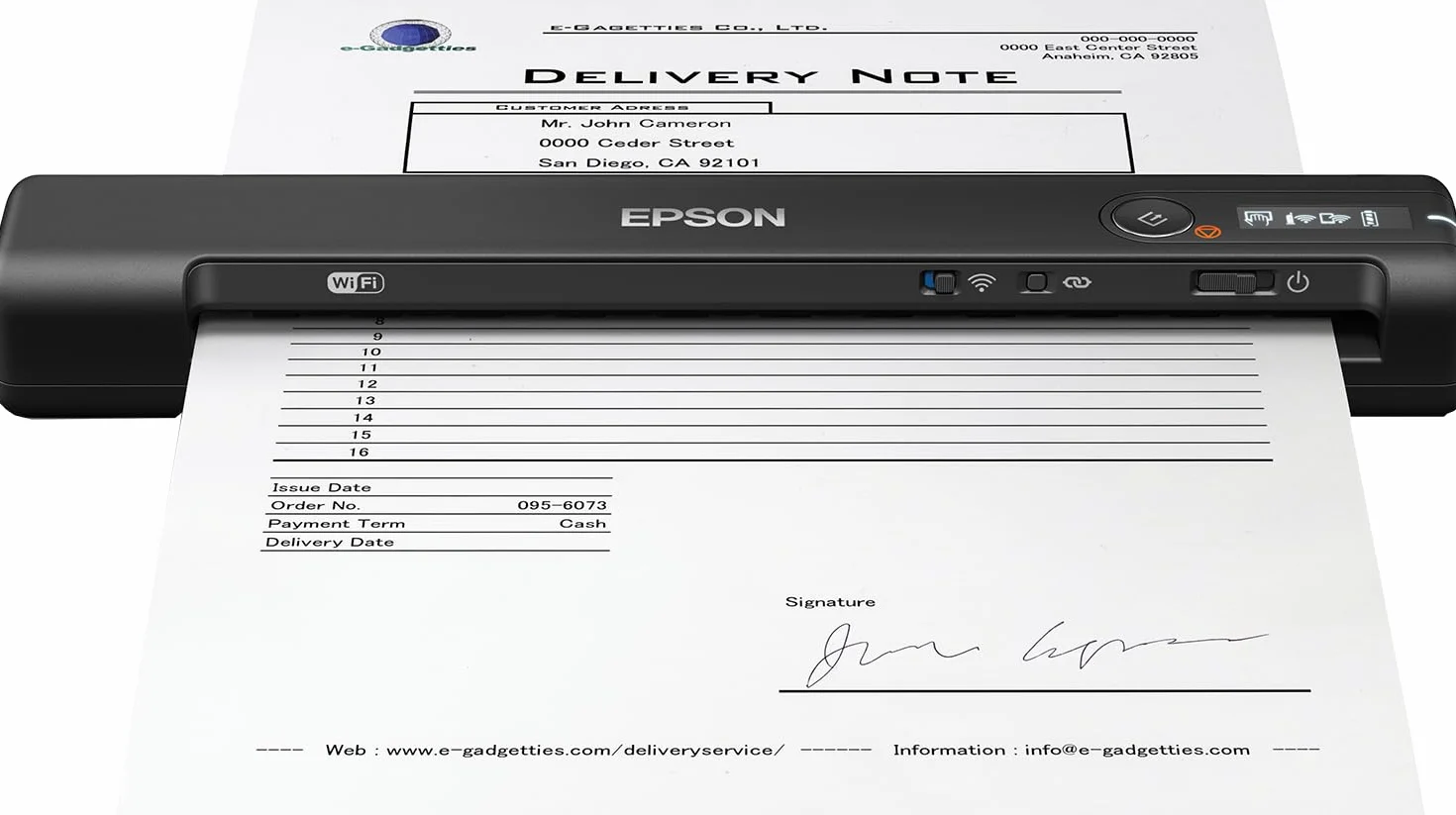 Epson WorkForce ES-60W skaner dokumentów (DIN A4, 600 dpi, USB 2.0)