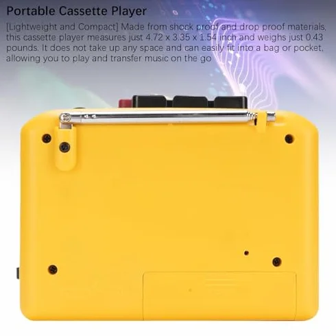 Sxhlseller Retro Cassette Player z AM FM Radio, Wbudowany Mikrofon i Głośnik, Magnetofon z Gniazdem Słuchawkowym, Zasilanie USB lub Bateria do Podróży do Domu Słuchania na Zewnątrz