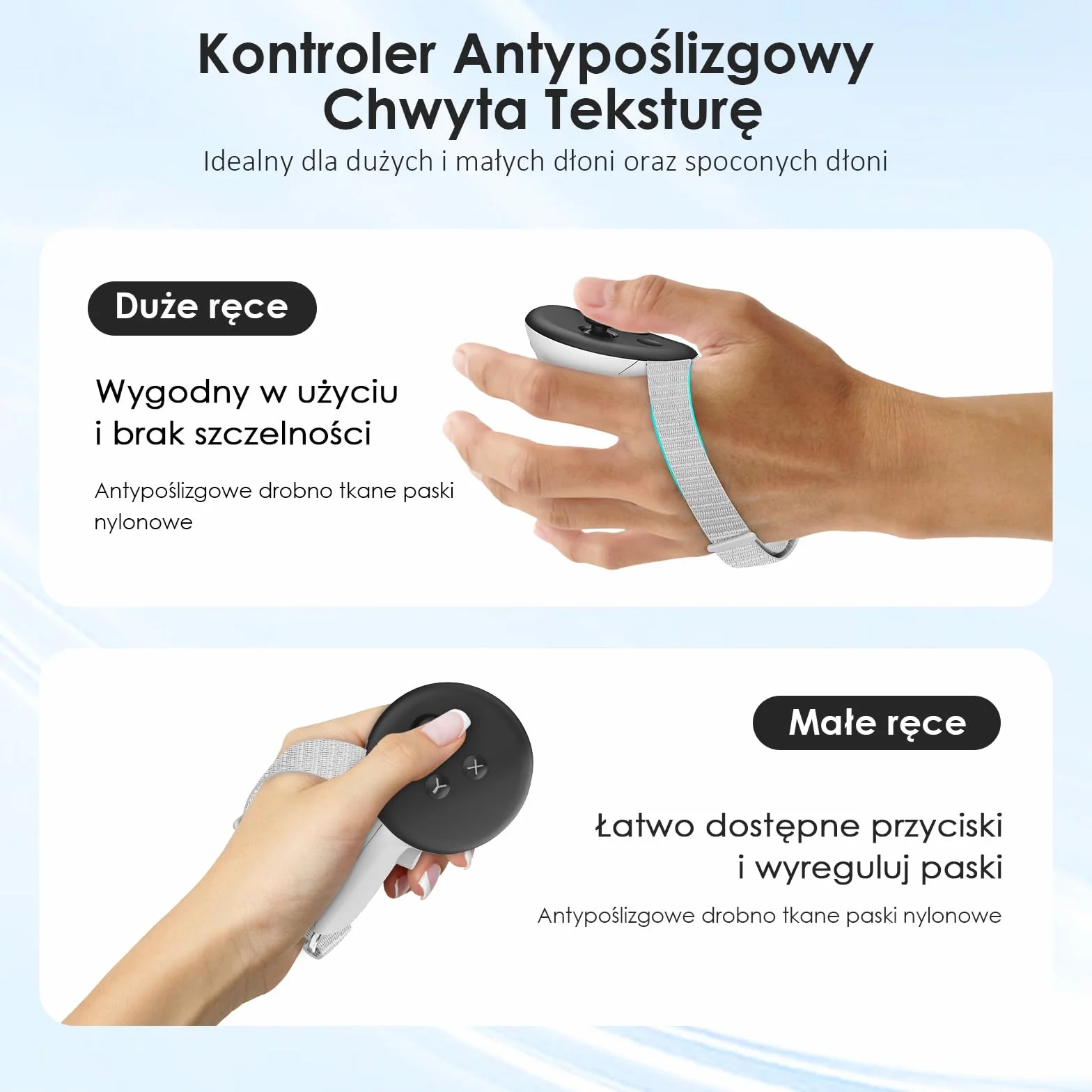 vr Antypoślizgowe Paski na Kontroler z Regulowanymi Paskami na Kostki do Quest 3S do Quest 3 Osłona Uchwytów Kontrolera do Quest 3S/3 Akcesoriów