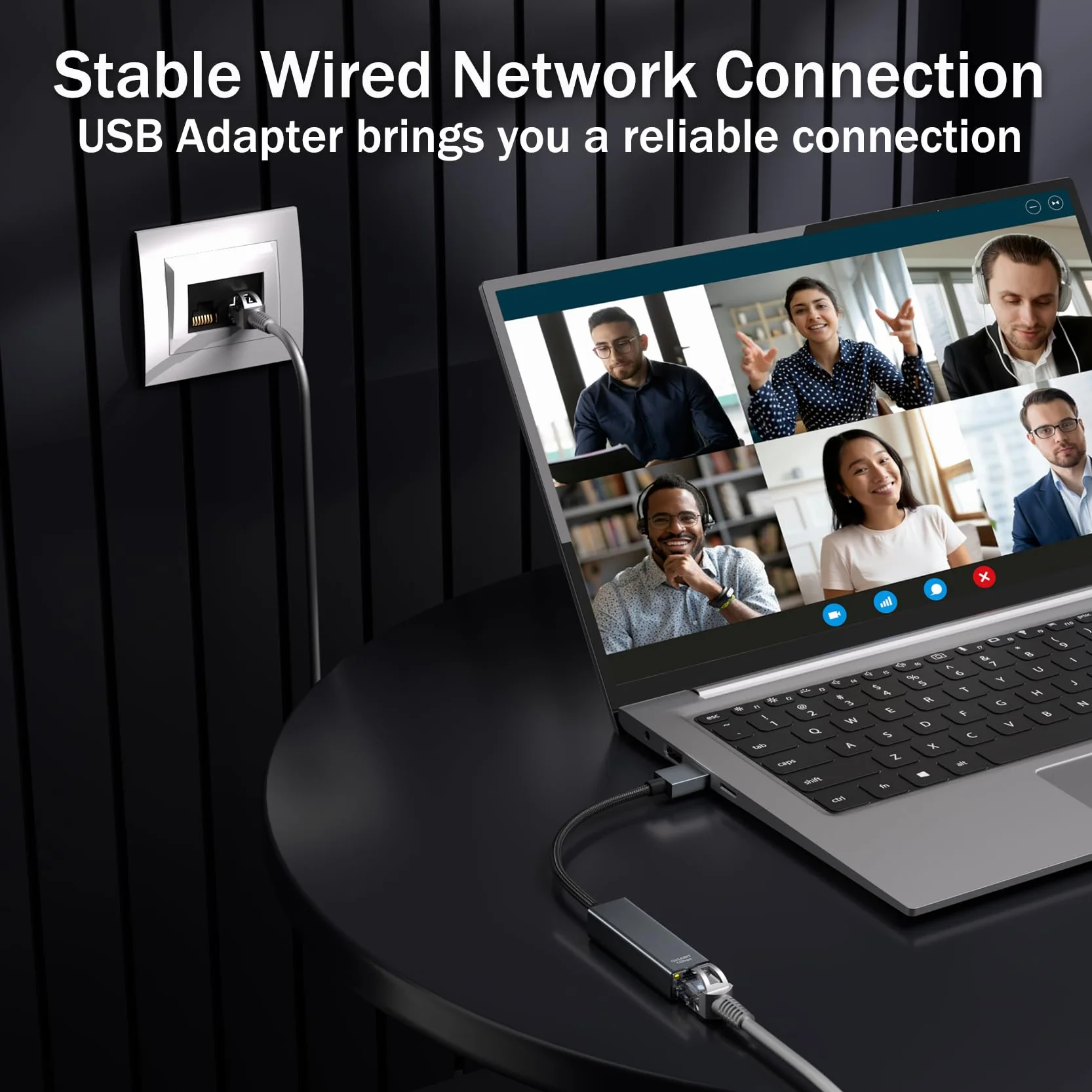 Adapter USB Ethernet - USB 3.0 RJ45 Gigabit 1000 Mb/s, LAN kompatybilny z Surface Pro, MacBook, PC Laptop z systemem Windows7/8/10, Vista, XP, Ma