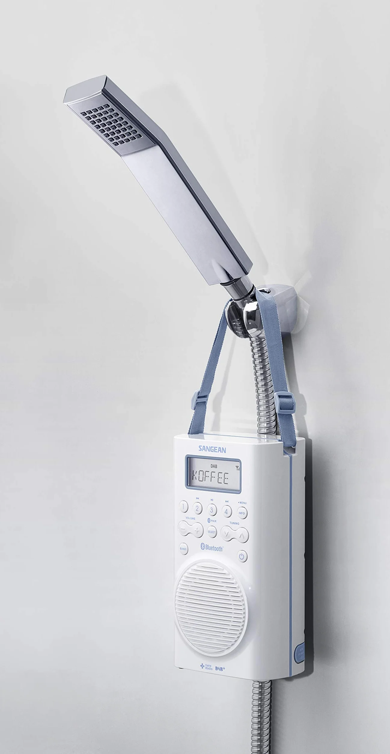 Sangean H-205D BT wodoszczelne radio prysznicowe (Bluetooth, DAB+, UKW-RDS, wodoszczelne zgodnie z JIS7), białe