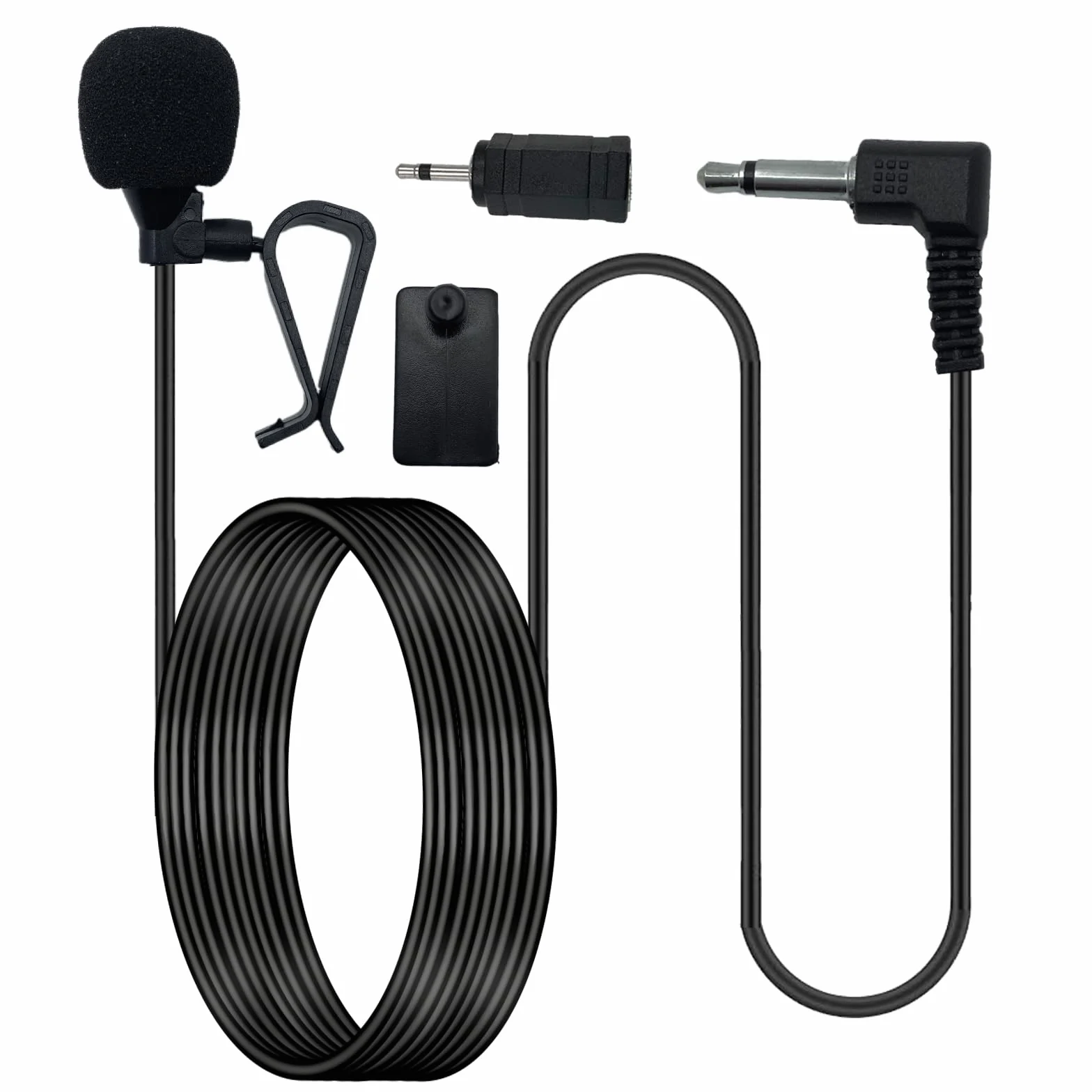 Mikrofon samochodowy 3,5 mm z adapterem 2,5 mm kompatybilny z JVC dla Kenwood dla Alpine dla Pioneer dla Jensen dla Boss Zewnętrzny mikrofon stereo GPS, DVD Kabel 3M