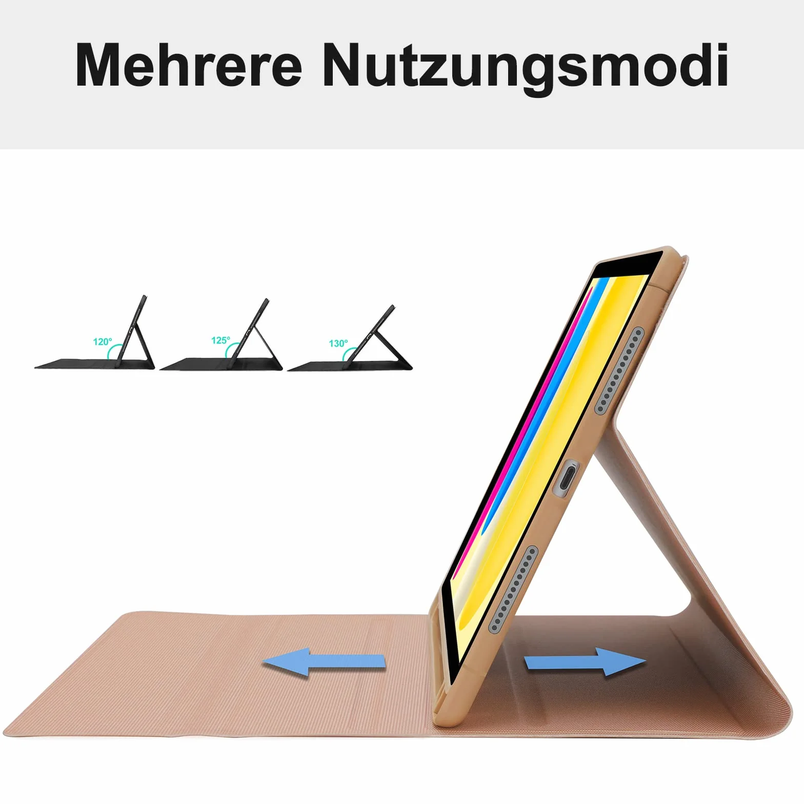 JADEMALL Etui na klawiaturę do iPada 10 generacji 2022, magnetyczna klawiatura QWERTZ Bluetooth, 032JPW-SUGAR-P-DE
