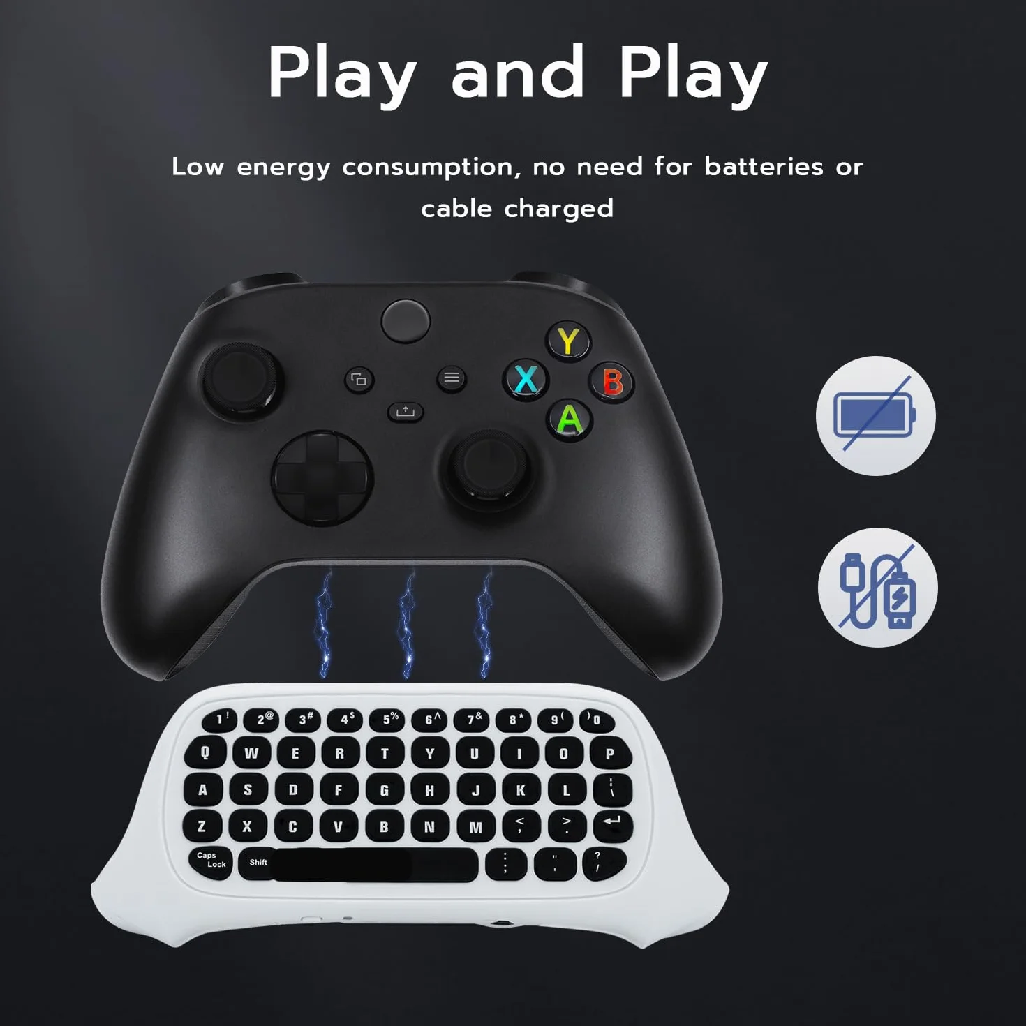 Mcbazel 2.4G Wireless Handheld Keyboard Mini Controller for Xbox Series X/Series S/Xbox One Slim/Xbox One S/Xbox One X Controller Support for 3.5mm audio jack