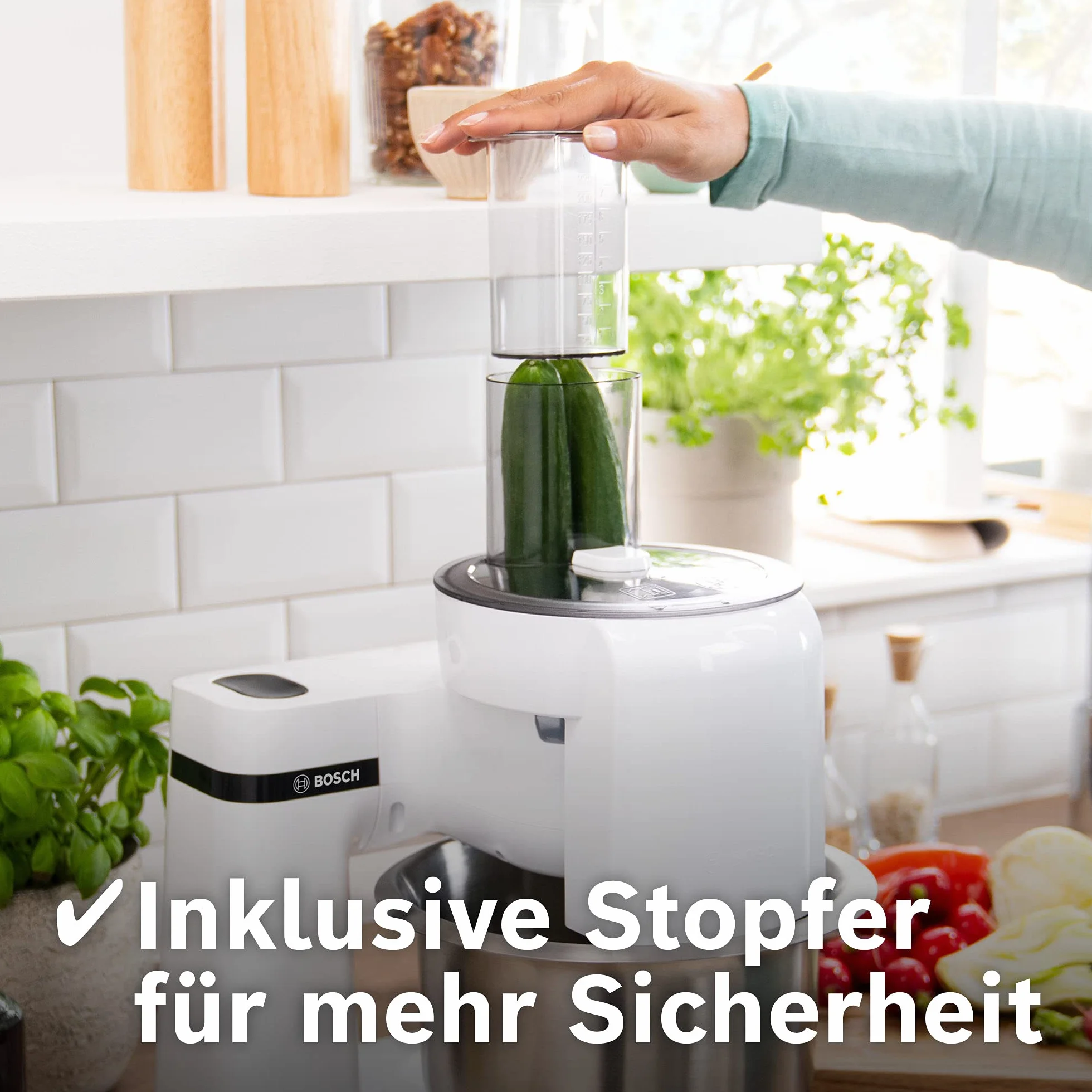 Bosch MUZ5VL1 VeggieLove Zestaw akcesoriów sznycler ciągły 5 plastrów tarcza tokarska tarka średnio drobna warzywa azjatyckie rösti