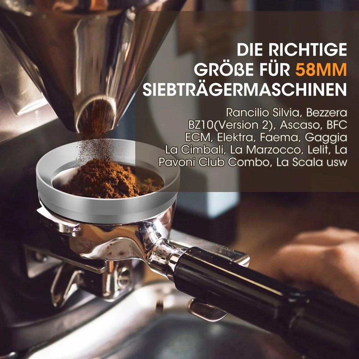 AIEVE lejek dozujący 58 mm do ekspresu kolbowego, kompatybilny z Rancilio Silvia, Bezzera BZ10