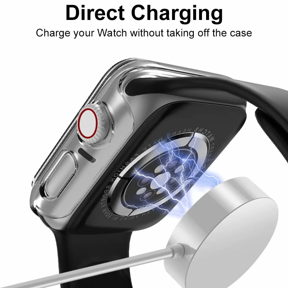 OFFCUP 2 szt. etui kompatybilne z Apple Watch serii 6 SE 5, 4, 40 mm, ultracienkie przezroczyste szkło hartowane do iWatch serii 6, SE, 5, 4