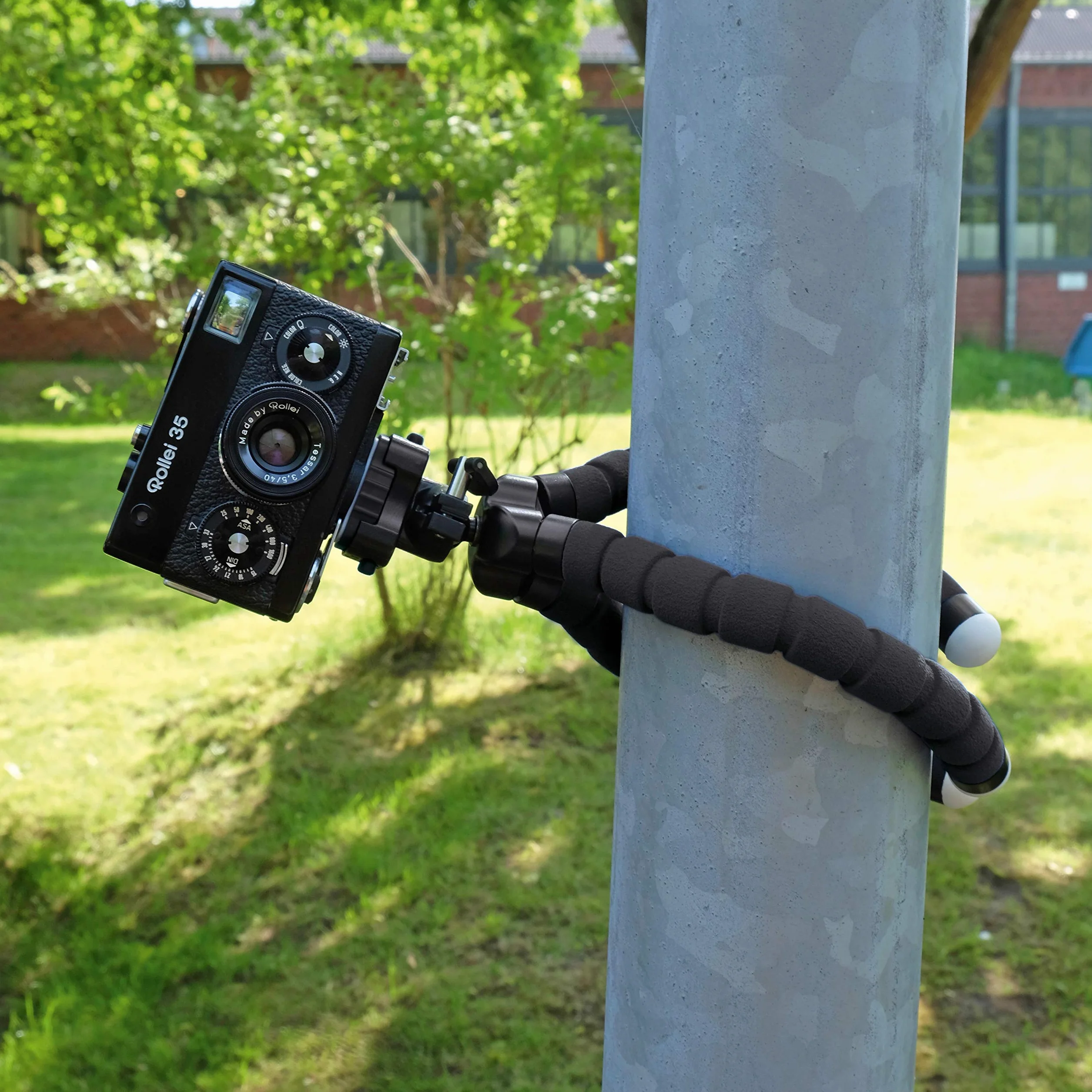 Rollei Monkey Pod - Giętki mini statyw z elastycznymi nogami, maks. wysokość 27 cm - w zestawie głowica kulowa, antypoślizgowe gumowe nóżki i płytka szybkiego montażu - czarny