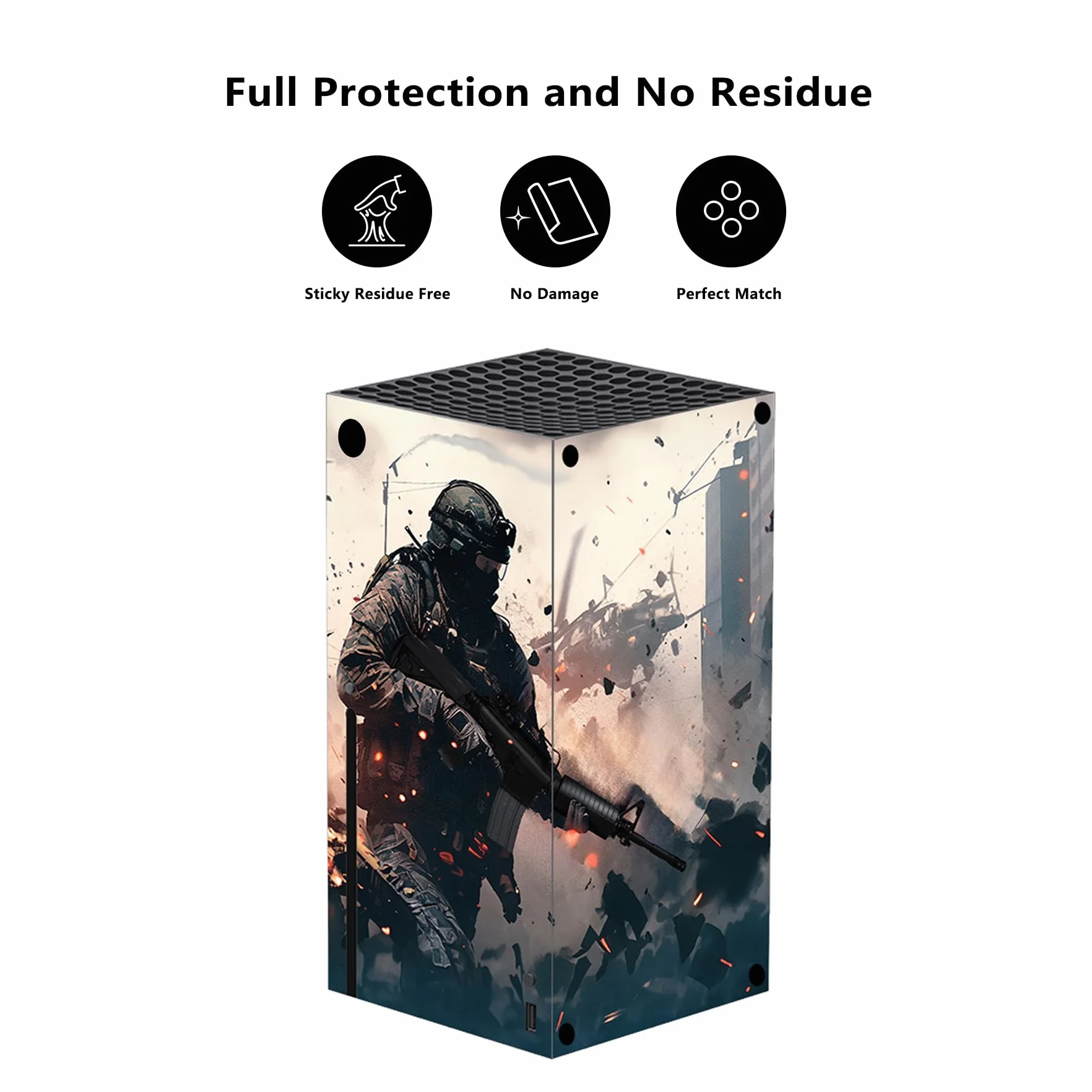 playvital Niestandardowe skórki winylowe do Xbox Series X, naklejki na okładkę naklejki na kontroler konsoli Xbox Series X - Solitary Vanguard