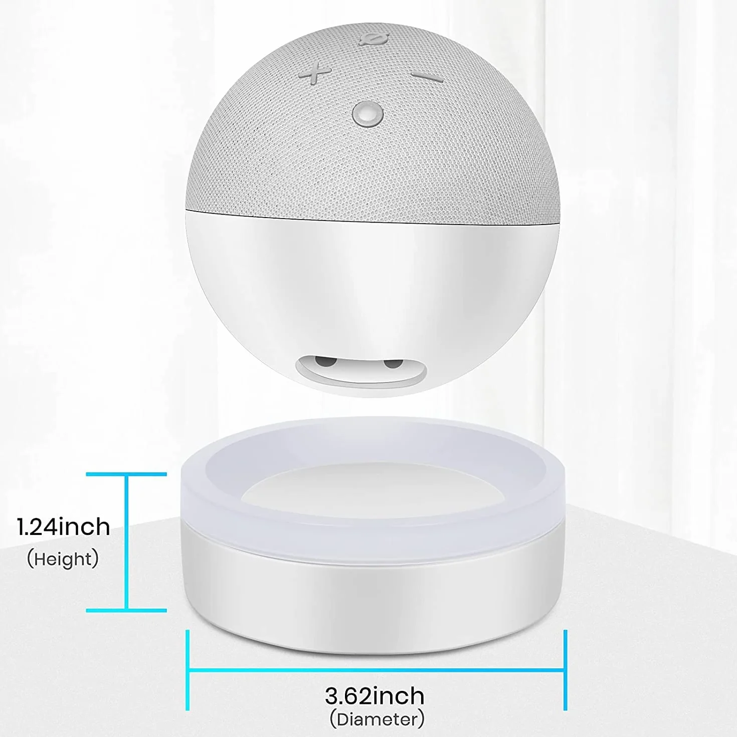 Do Alexa Echo Dot 4 luminescency uchwyt stojak na biurko, bez konieczności użycia śrub, akcesoria do głośników (Alexa Echo Dot 4, biały) WL808