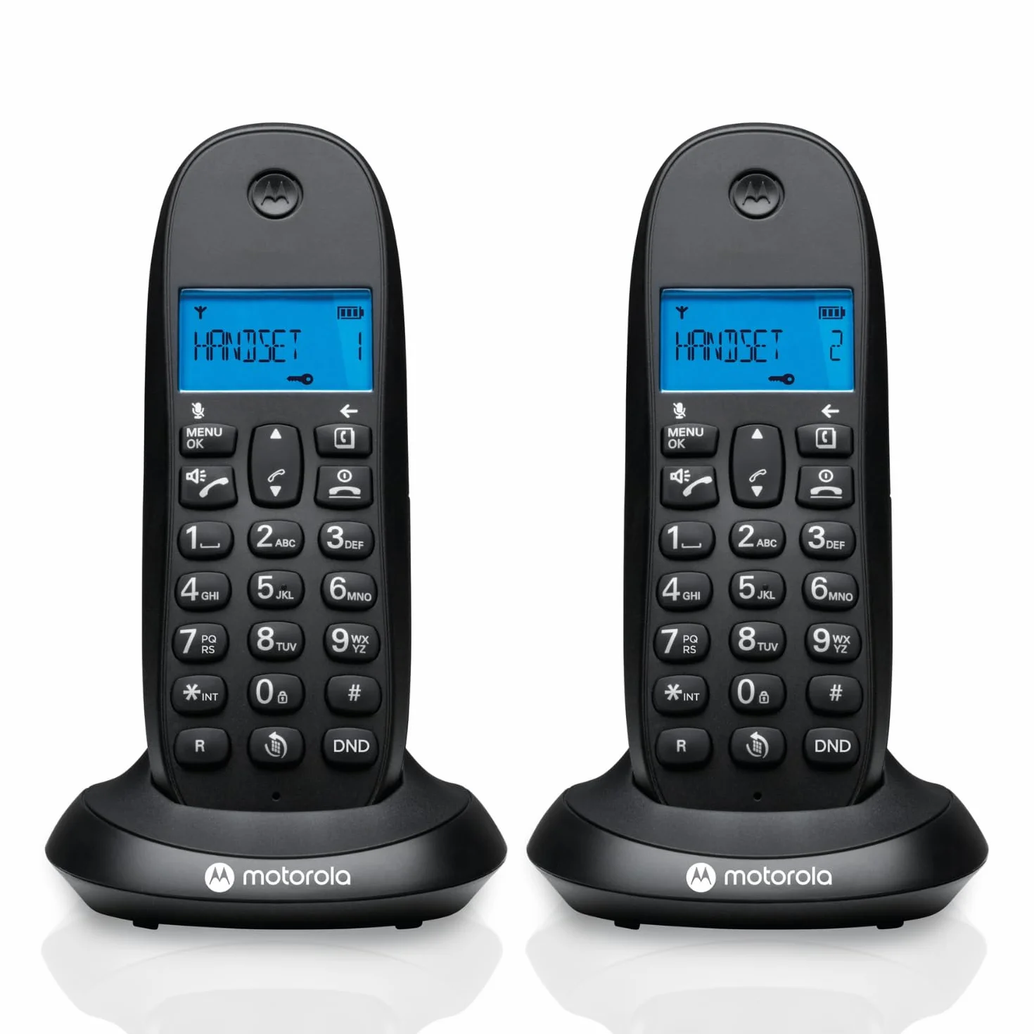 Motorola C1002CB+ - 2-pak cyfrowych telefonów bezprzewodowych DECT - tryb blokowania połączeń, identyfikacja dzwoniącego