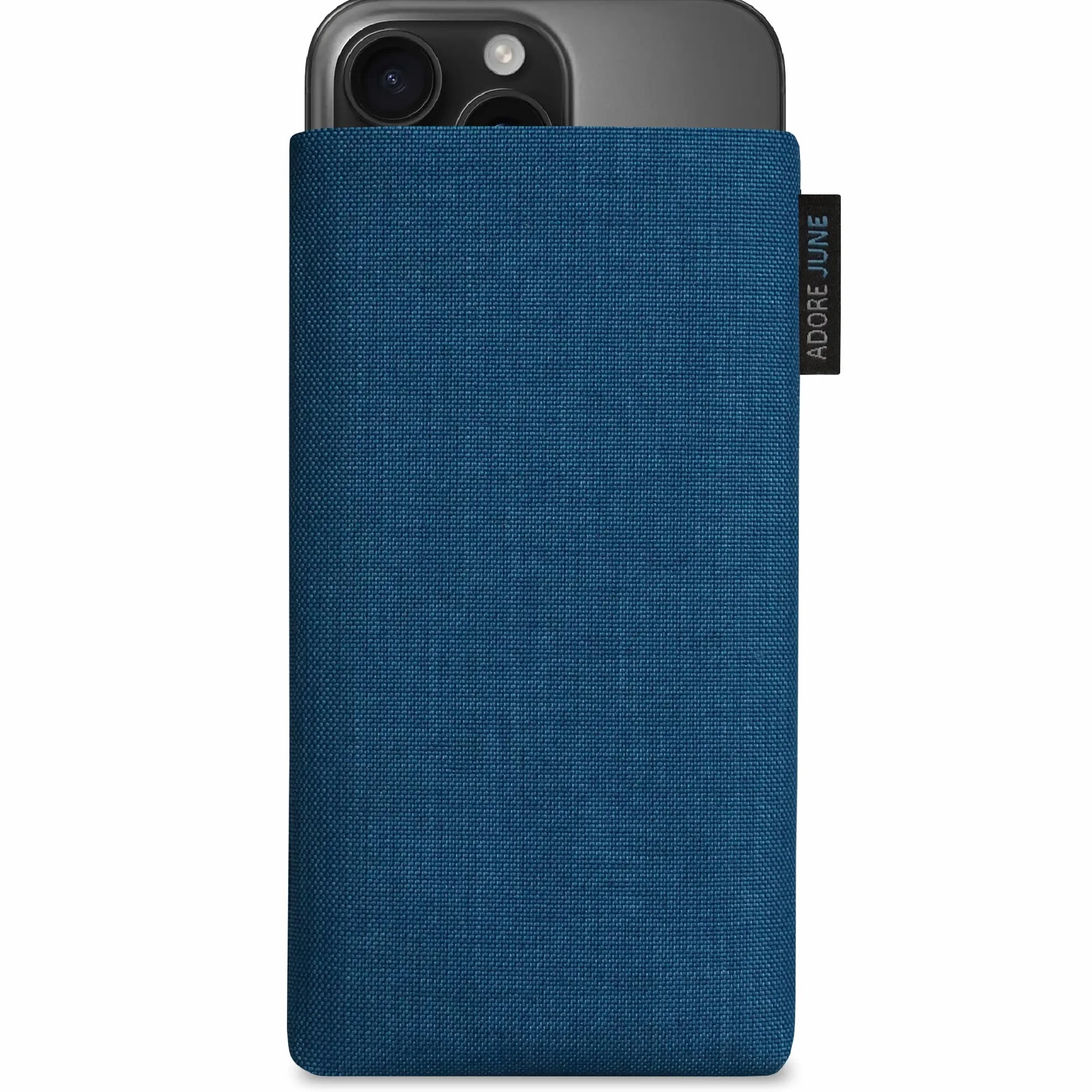 Adore June Klasyczne etui na telefon komórkowy kompatybilne z iPhone 16 Pro 2024, etui na telefon komórkowy z wytrzymałego materiału Cordura z efektem czyszczenia wyświetlacza, wyprodukowano w Europie