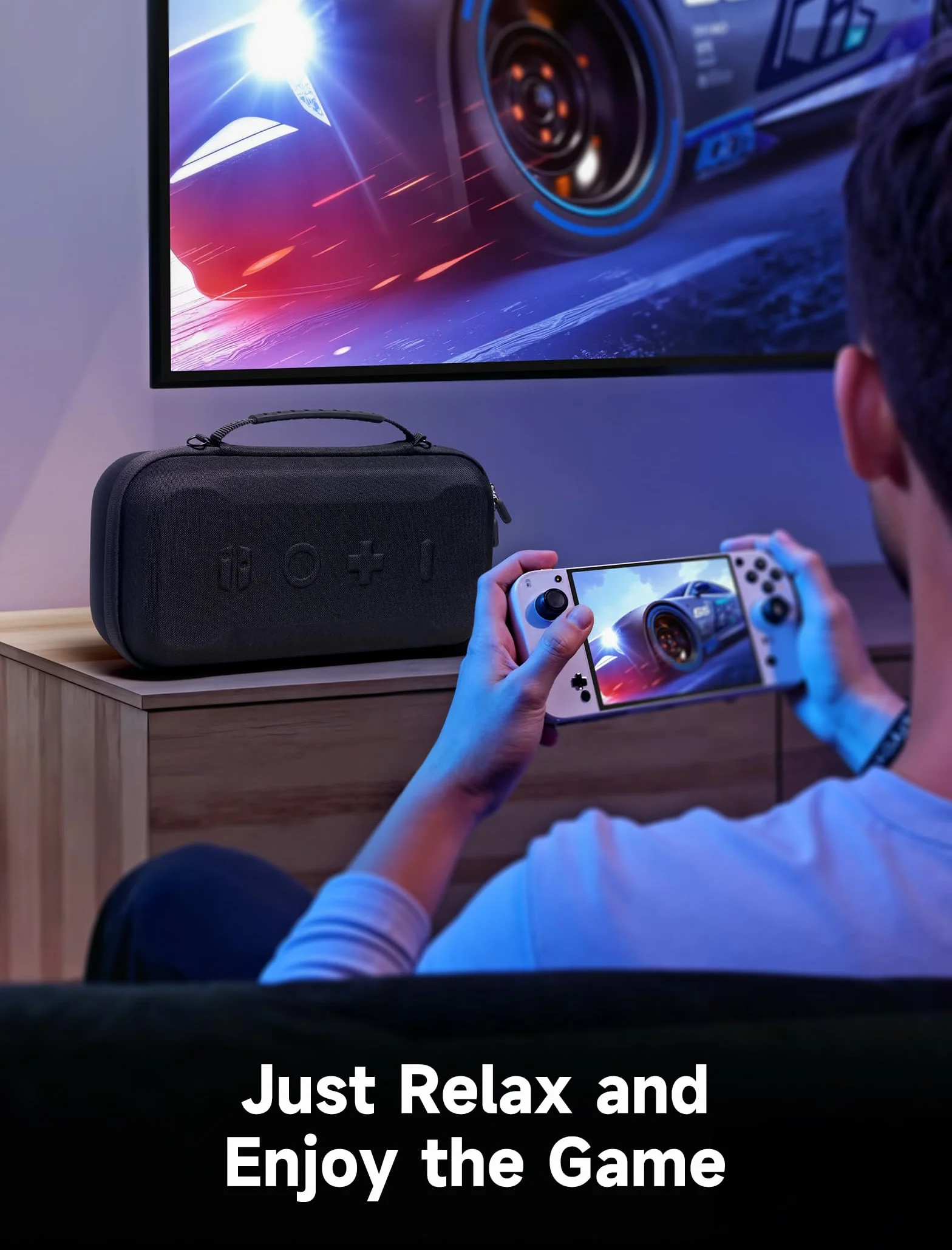 JSAUX Etui do Lenovo Legion Go / Go S i Go 2, duże etui podróżne z twardą skorupą, z osłoną ekranu i uchwytem, ​​torba do przechowywania konsoli, kontrolera i stacji dokującej, czarne