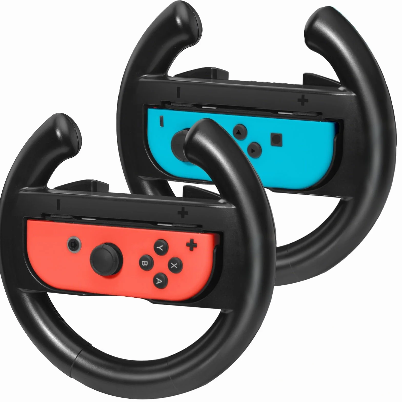 JoyHood Kierownica do kontrolera Switch/Switch OLED Joy-Con, Racing Wheel, kompatybilna z Kart 8 Deluxe [2 sztuki w opakowaniu], czarna