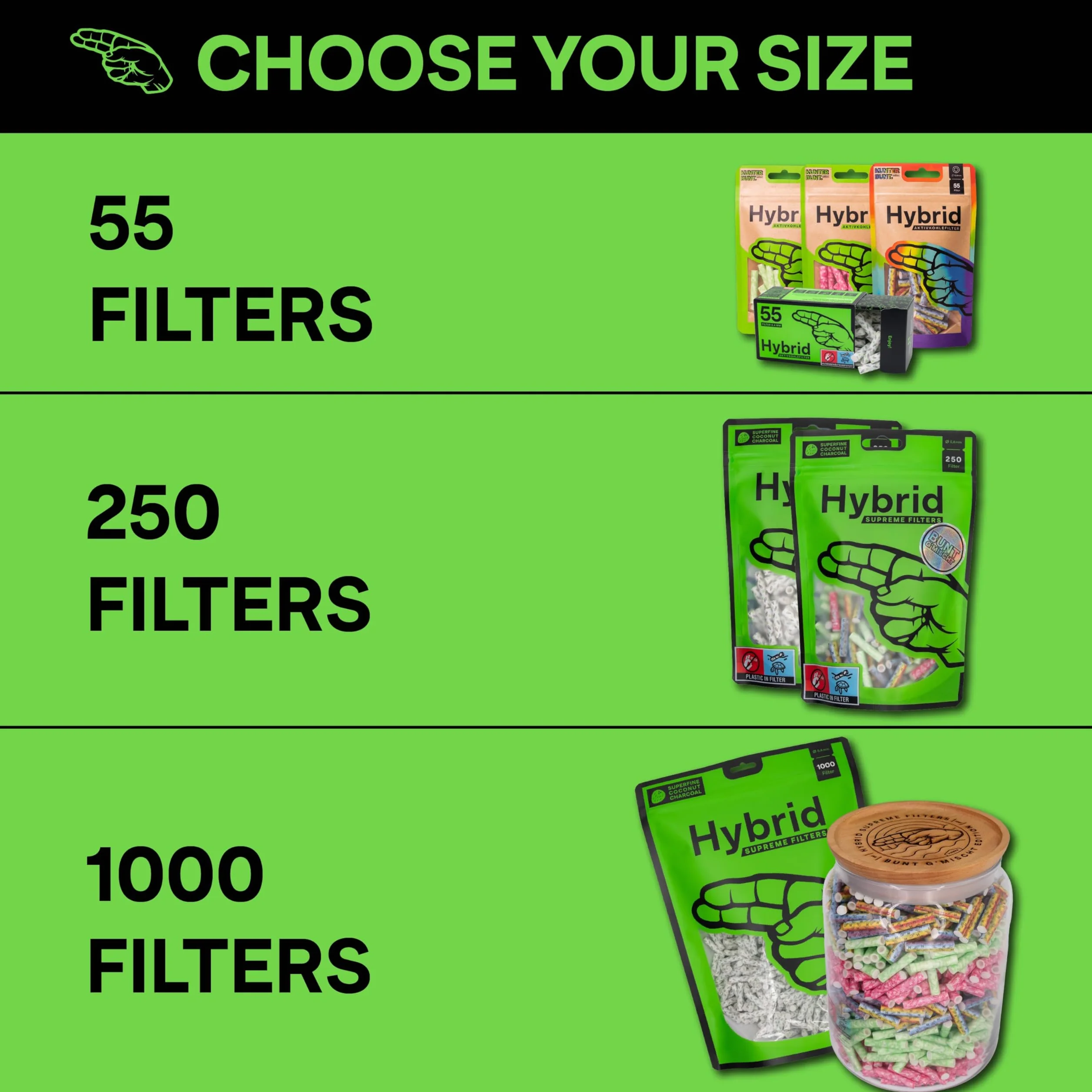 Hybrid Slimfilter Filtry, Biały, 250 sztuk