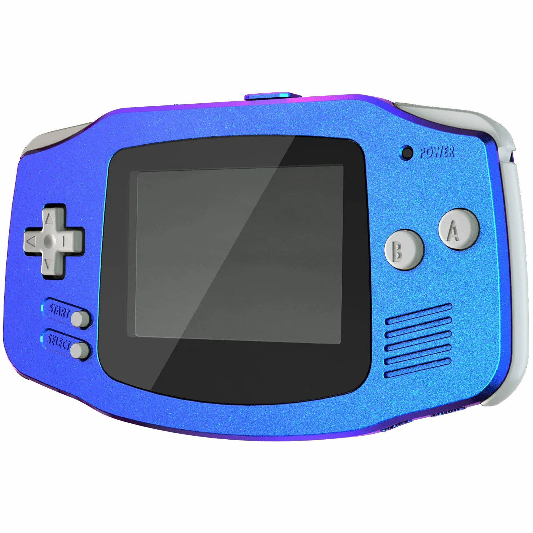Zmodernizowana obudowa eXtremeRate Chameleon fioletowo-niebieska z pełnym zestawem przycisków do Gameboy Advance GBA – kompatybilna z ekranem IPS i LCD, bez konsoli i ekranu IPS