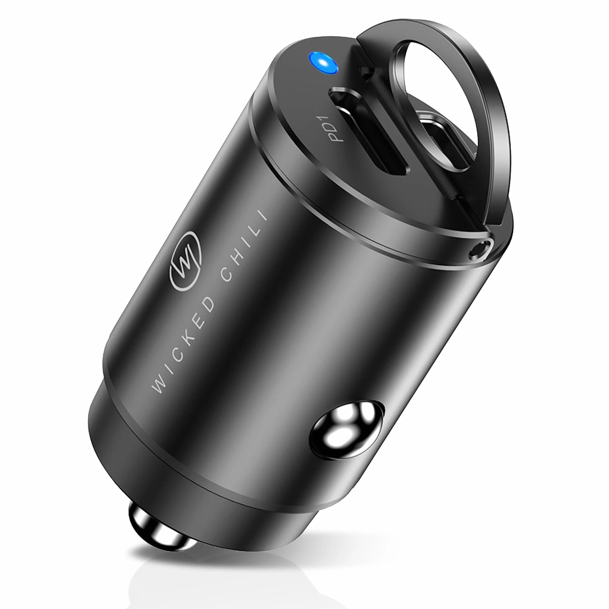 Wicked Chili Podwójna ładowarka samochodowa 30W USB C PD 3.0 Kompatybilna z iPhone 13/12 (20W = Pro, Max, Mini), 11 (18W = Pro, Max), XR, SE 2020 - Malutka aluminiowa USB-C do zapalniczki