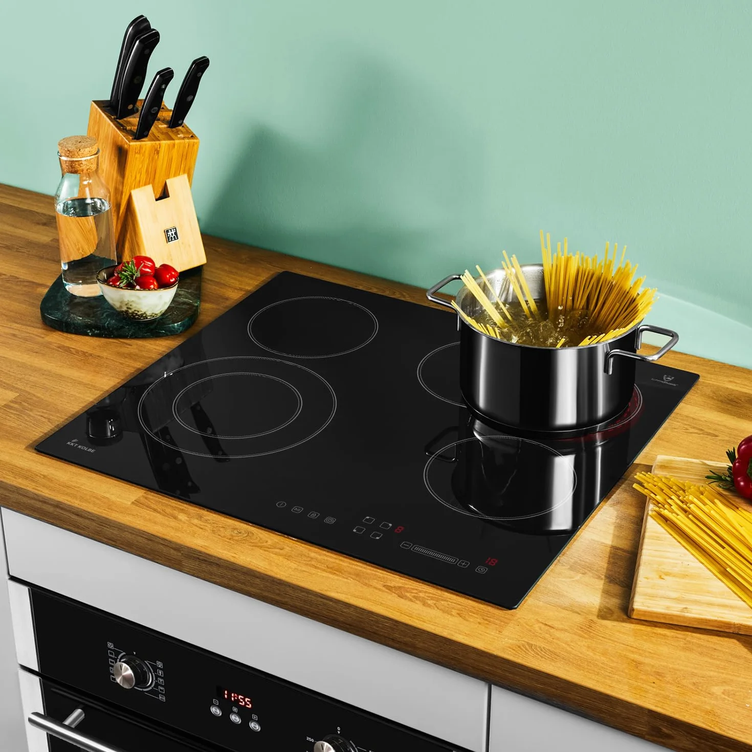 Zestawy kuchenne | 60cm Piekarnik BO8805SS | 59cm Płyta ceramiczna CH5901RL | grill | gorące powietrze | Automatyczny timer | 2-krotneszyby termoizolacyjne | blokada dla dzieci | SET8805CH59RL