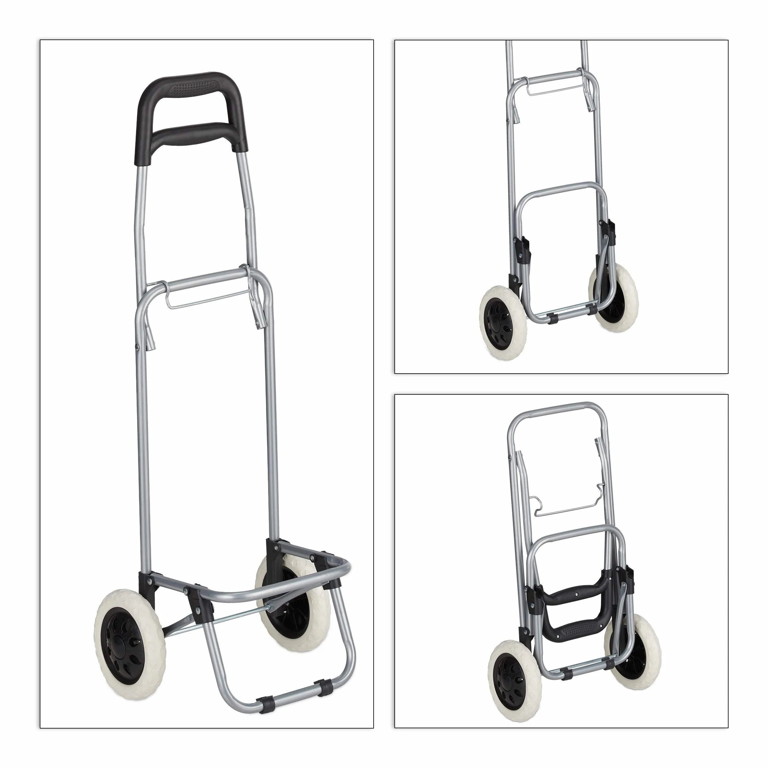 Relaxdays Wózek na zakupy, składany, 25 l, torba na zakupy z kółkami, obciążenie do 10 kg, wys. x gł.: 91 x 40 x 30 cm, fioletowa, stalowa