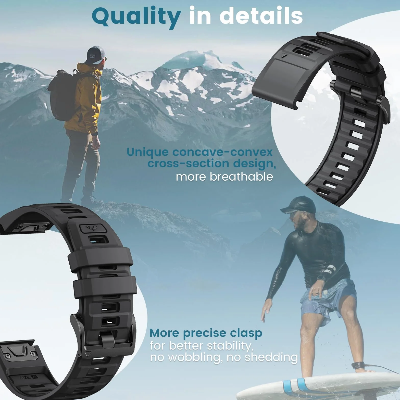Pasek do zegarka Garmin Fenix 6X/6X Pro/8 51 mm/7X/7X Pro/3, Garmin Epix Pro Gen 2 51 mm, zapasowy pasek 26 mm Quick-fit Silikon do Fenix 5X/5X Plus/Descent MK1/MK 2i/MK 2