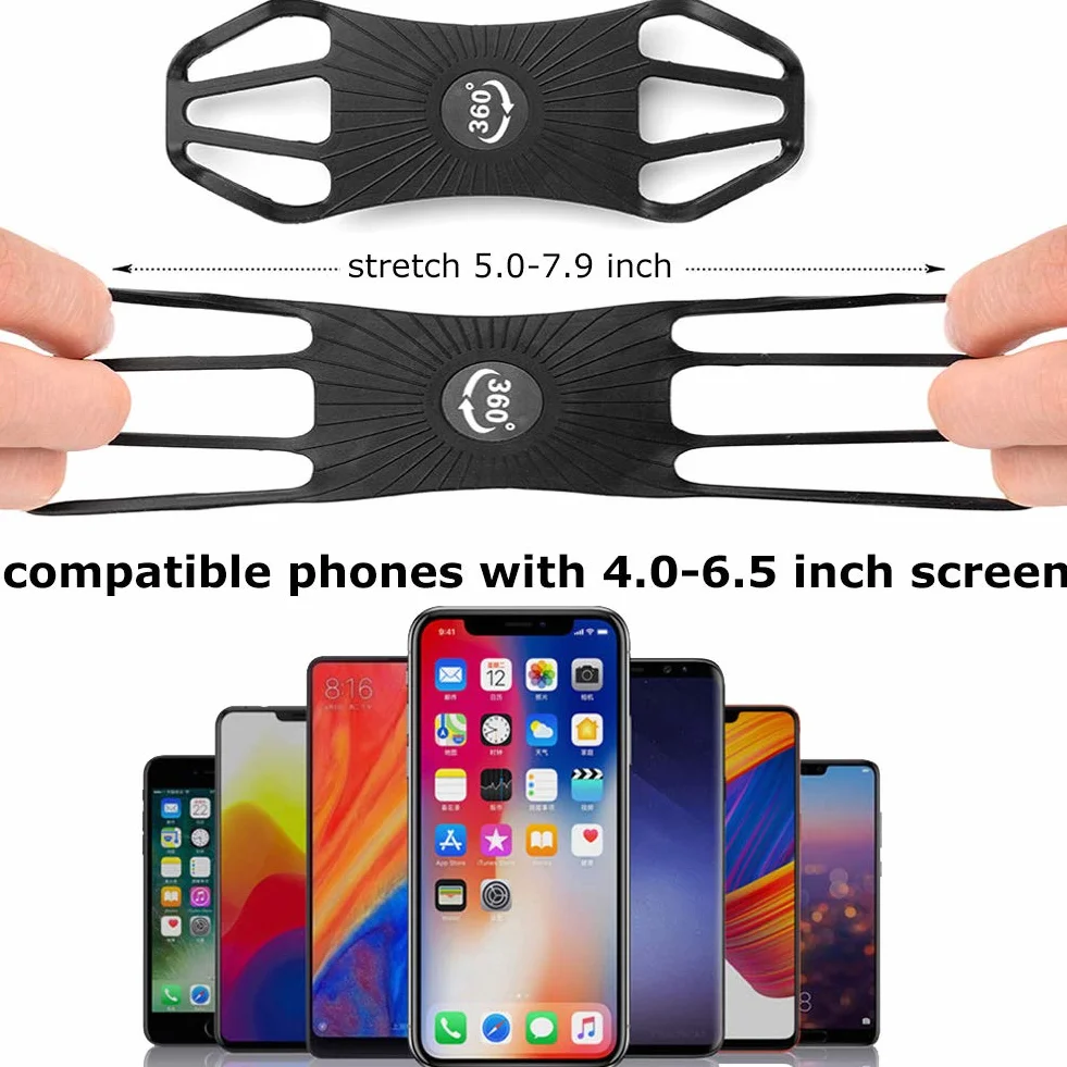 Opaska sportowa na ramię Opaska na nadgarstek z przedramieniem do smartfona z regulowanym paskiem, obrót o 360°, opaska na telefon 4–6,5", do roweru, joggingu, ćwiczeń, sportu (czarna)