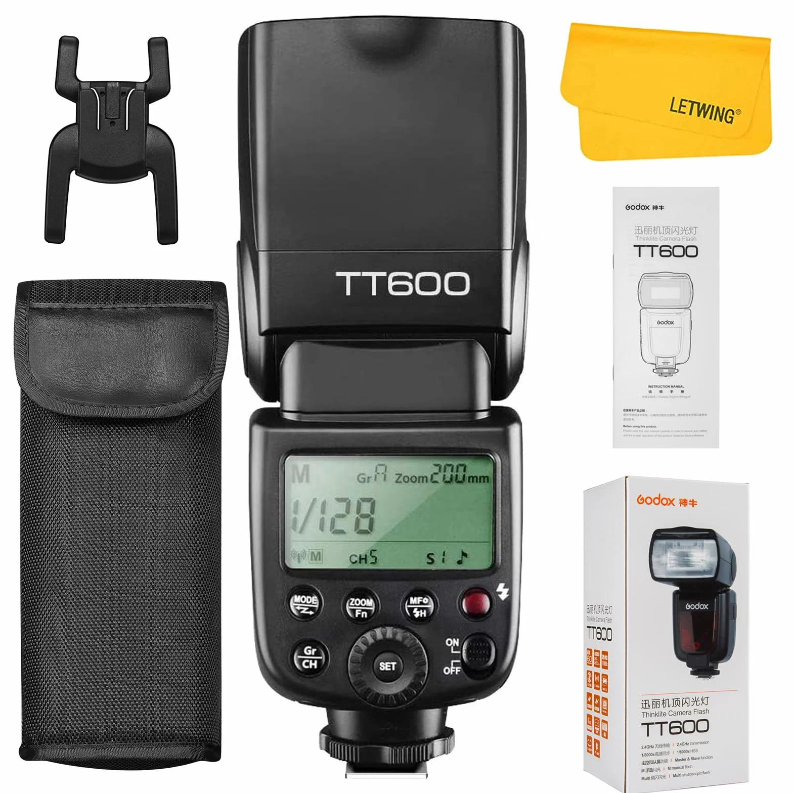 Godox TT600 Speedlite bezprzewodowa lampa błyskowa 2,4 G, master/slave, flash z wbudowanym systemem wyzwalania, do aparatów Canon, Nikon, Pentax, Olympus, Fujifilm, Panasonic