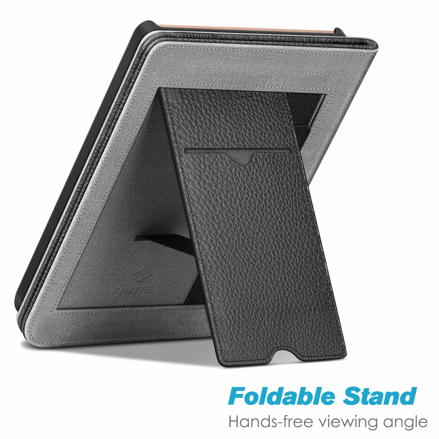 Fintie etui na Pocketbook Touch HD 3/Touch Lux 4/Touch Lux 5/Basic Lux 2/Color (2020), ochronne etui z podpórką, gniazdem na karty i paskiem, automatyczne uśpienie/budzik, czarne