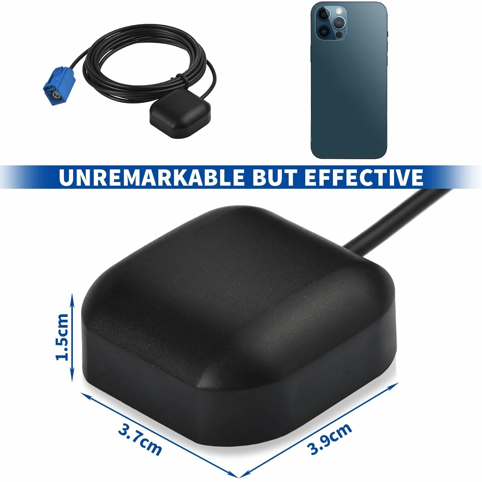 Bingfu Wodoodporny adapter samochodowy Fakra C Antena GPS z kablem przedłużającym 3 m/9,84 stóp do pojazdu z 3-5 V DC, kompatybilny z łodzią morską, lokalizatorem, urządzeniem śledzącym GPS w czasie