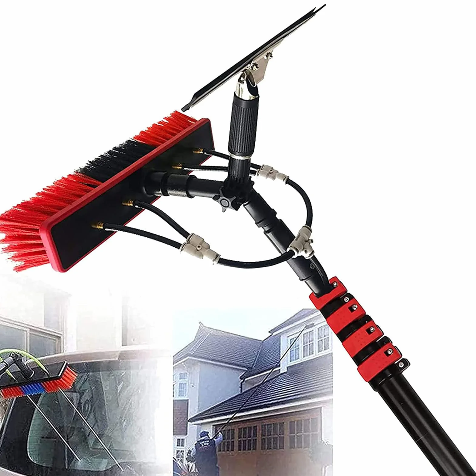 Telescopic Window Cleaner Kit 3.6-12m Pole Water Fed Brush for Solar Panels