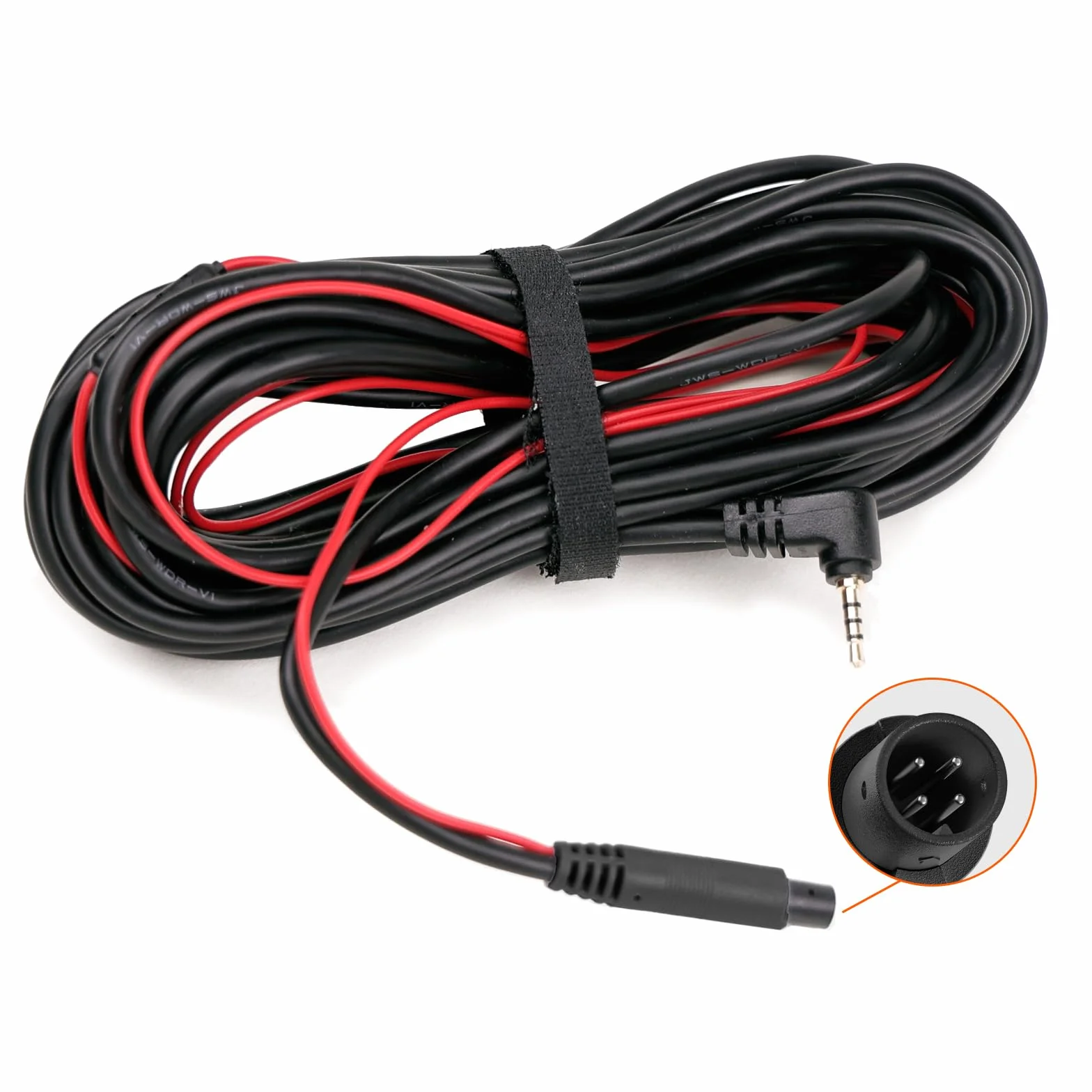 Kabel kamery tylnej WOLFBOX 33FT, dłuższy kabel zamienny do kamery tylnej G840S/G840H/G850/G900/G930/i07 (4-pinowy, 2,5 mm)