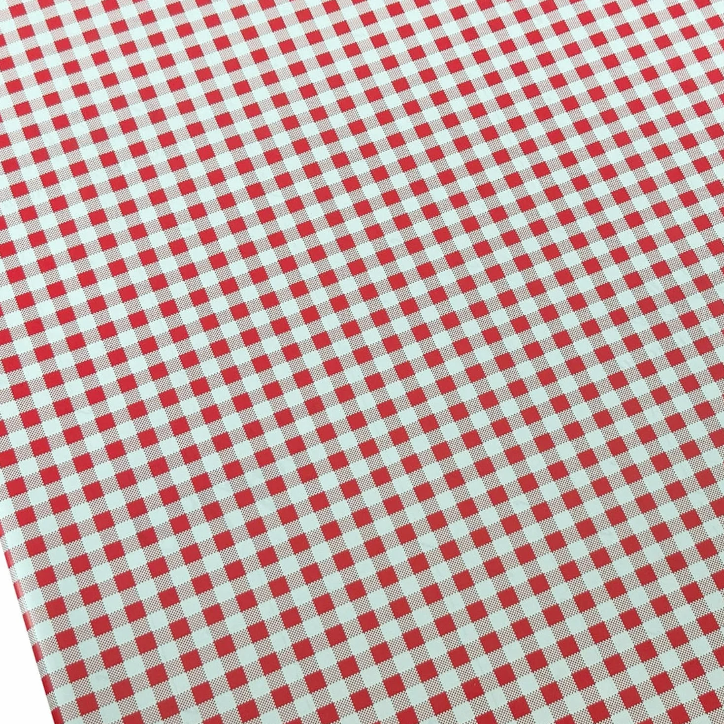 Obrus ceratowy ÖkoTex 140x140 cm czerwono-biały w kratkę wodoodporny