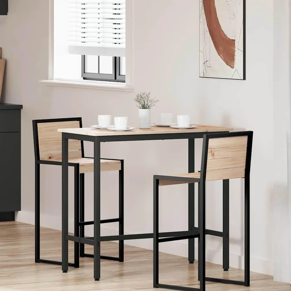 vidaXL stół Naturalny 100 x 50 x 91 cm Drewno inżynieryjne i stal, Nowoczesny stół, regulowana wysokość, eleganckie biurko, funkcjonalny mebel do domu, stylowa powierzchnia