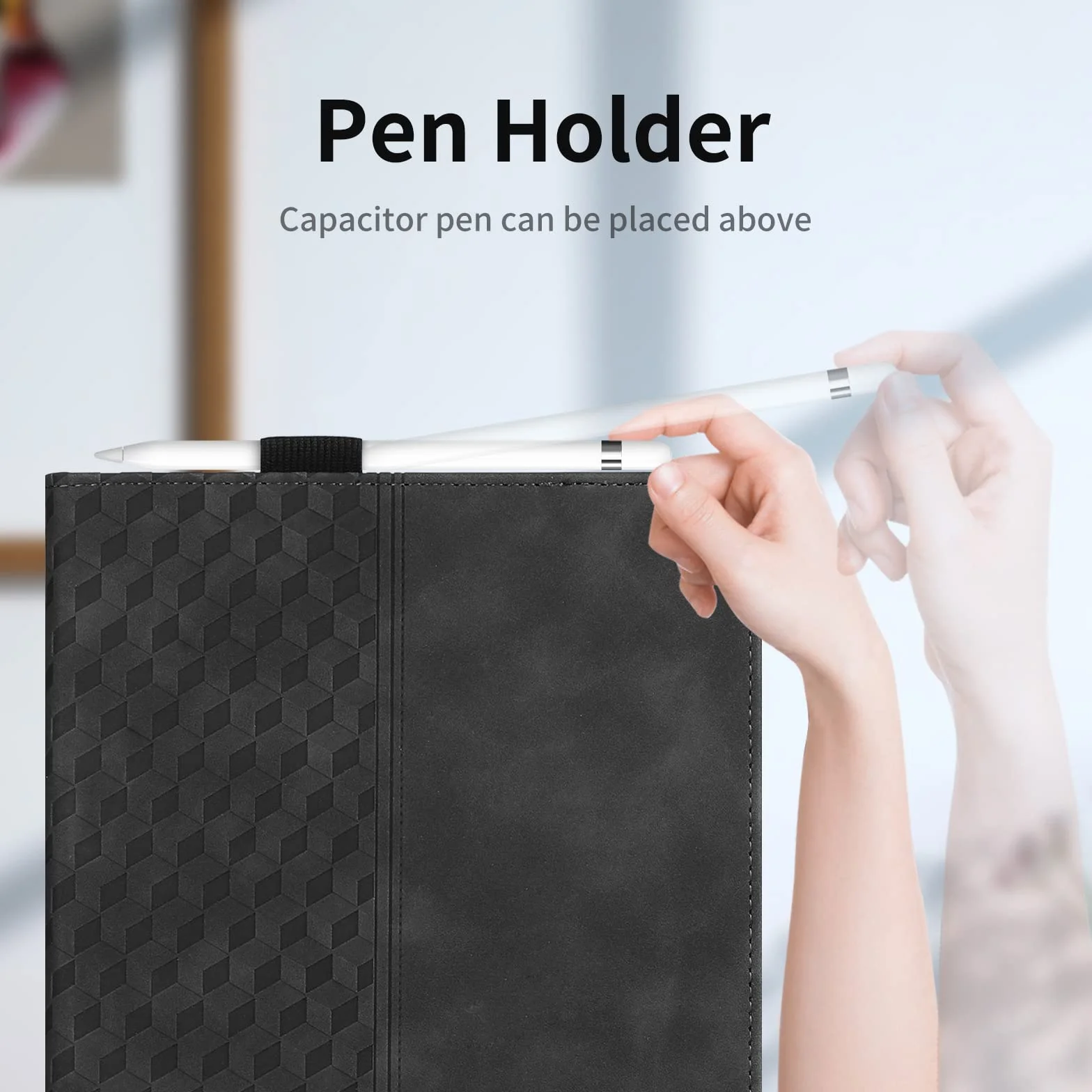 Etui do Samsung Galaxy Tab S5e 10,5" 2019 (SM-T720/T725), biznesowa osłona ze skóry PU, ochronne etui-obudowa na tablet Samsung Galaxy Tab S5e 10,5" 2019 (SM-T720/T725), czarne