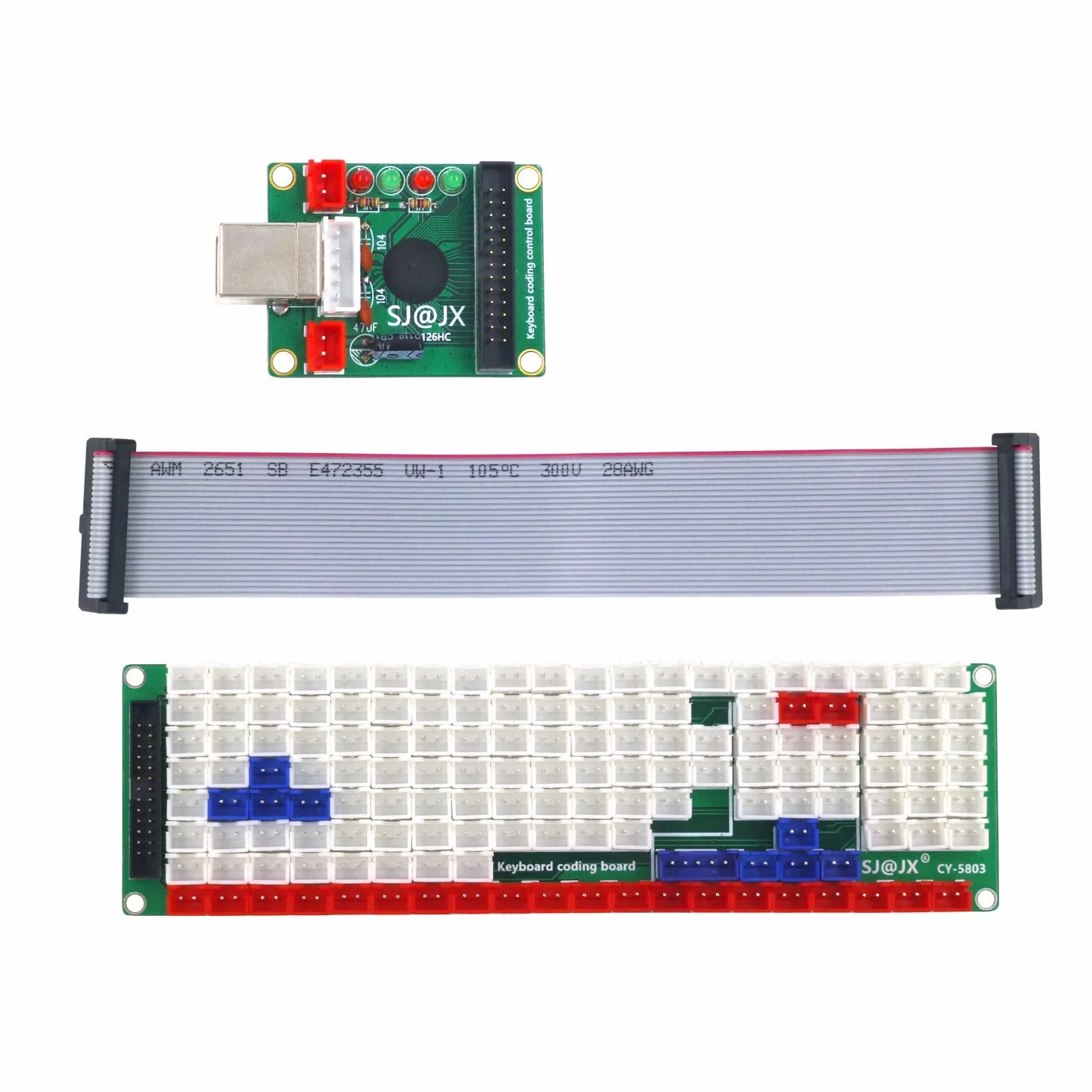 SJ@JX Development Keyboard Encoder Board Game Controller DIY LED USB Encoder 104 Keys Arcade Kit