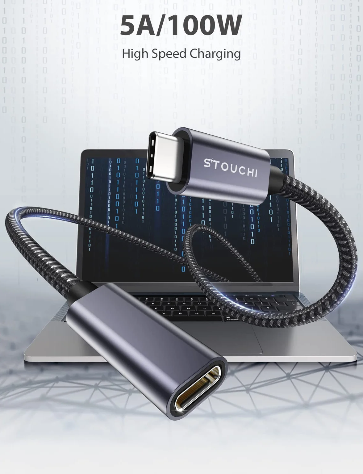 Stouchi przedłużacz USB C 6 FT 1,84 M męski na żeński kabel do szybkiego ładowania transmisji danych audio kompatybilny z przełącznikiem Thunderbolt 3 Mac Book Pro Google Pixel 5 2 XL 3